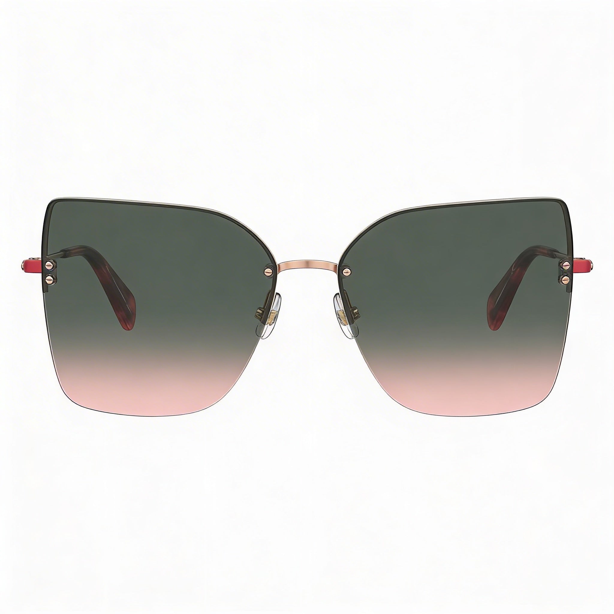 kate spade new york Casual Unisex Red Gold Stainless Steel Rimless Cat Eye Burgundy Gradient Pink 58mm UV Protected Sunglasses, Photo 2