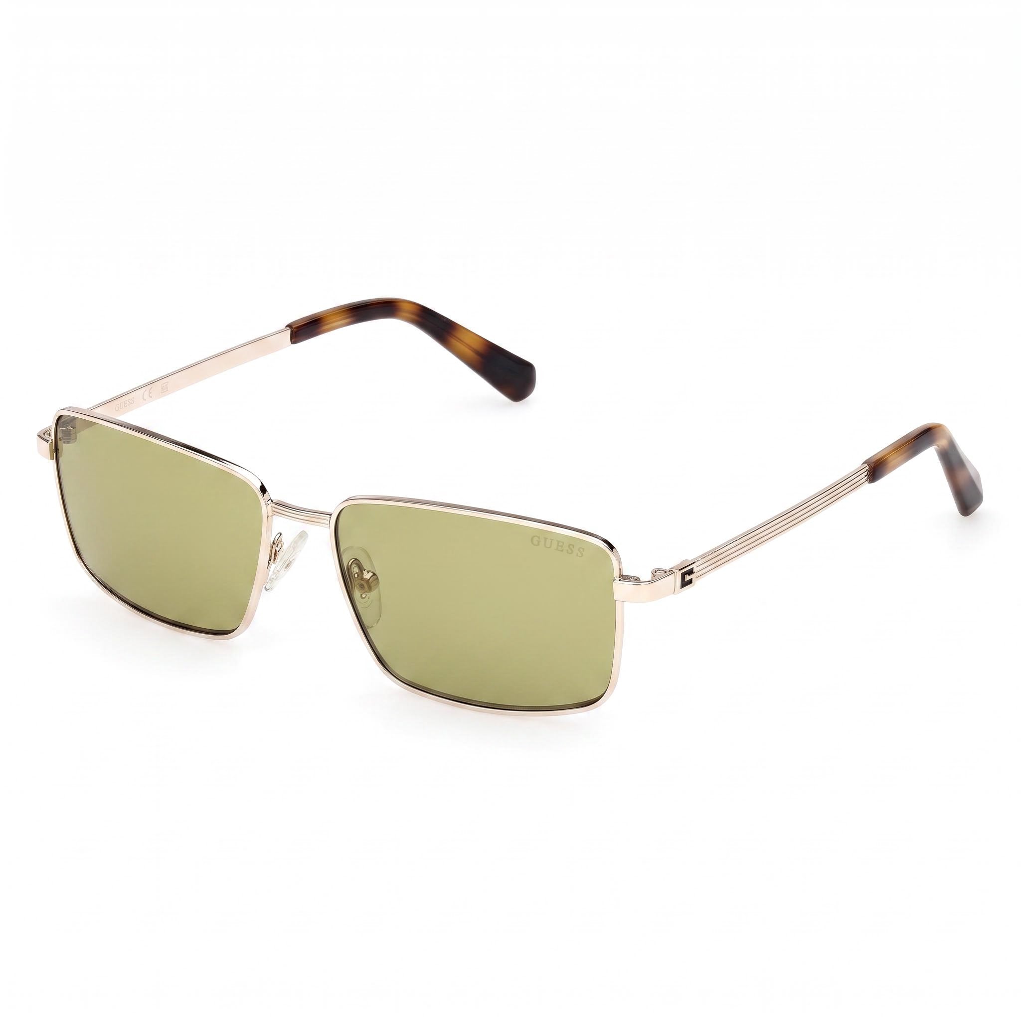 Gafas de sol GUESS casuales para hombre, con montura metálica brillante color oro oscuro y degradado UV 400 (Lente 56mm, Puente 15mm, Patilla 145mm), Photo 1