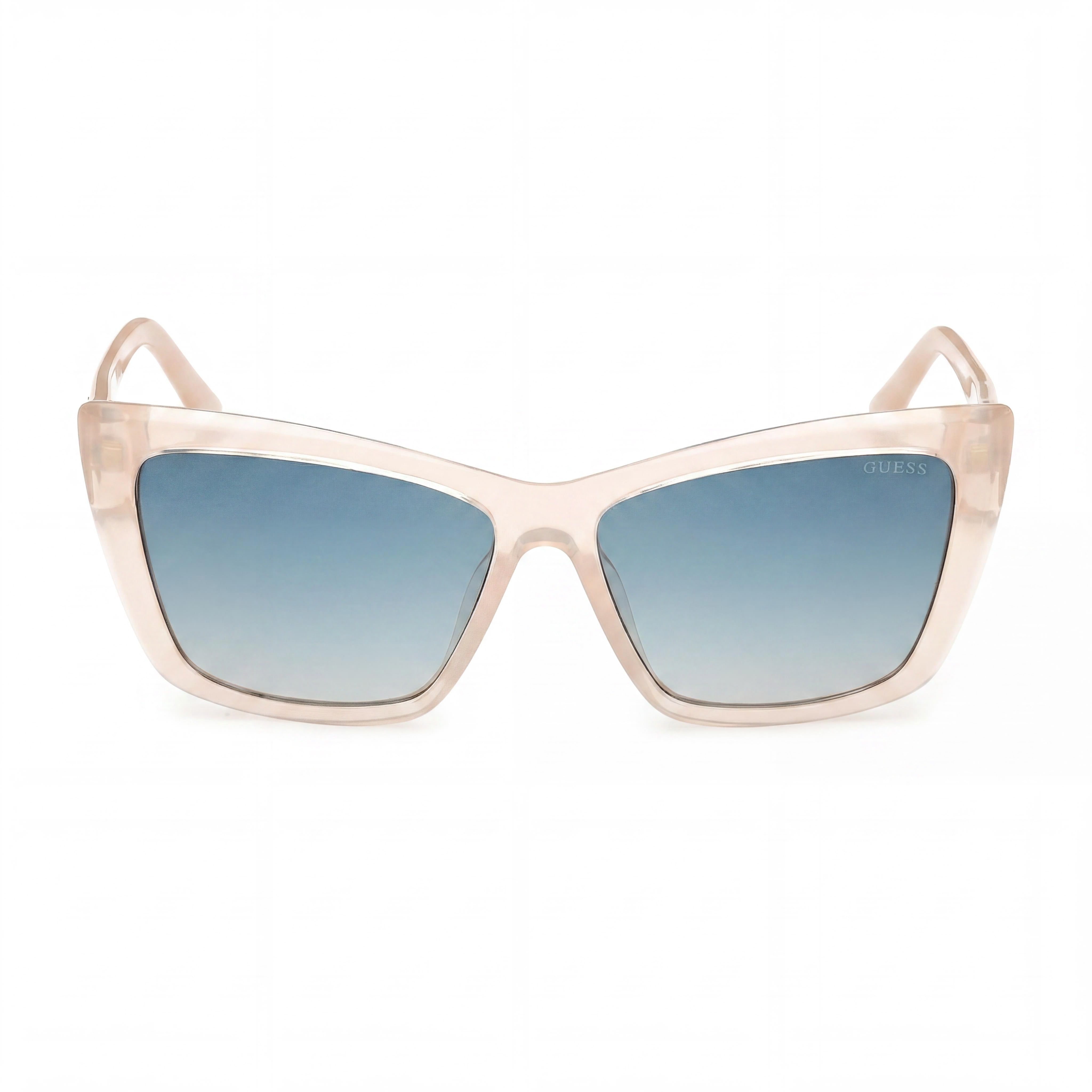 GUESS Modern Women's Injected UV Protected Sunglasses Glossy Ivory Frame Gradient Green Lens 55mm, Photo 2