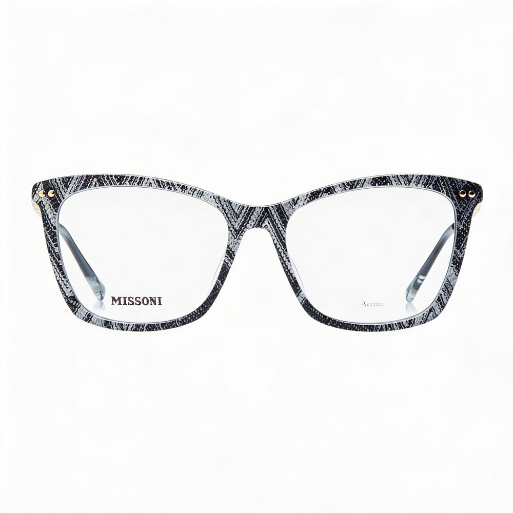 Gafas Missoni Modern de acetato para mujer, no polarizadas, con montura blanca y negra, 53 mm