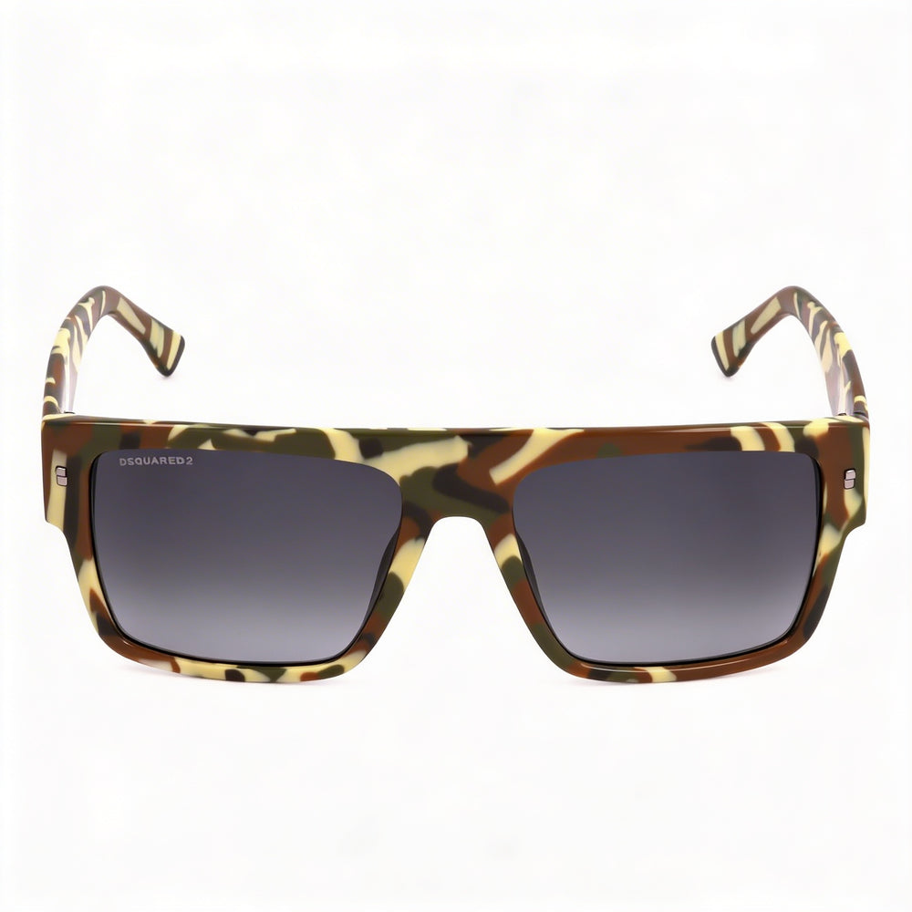 DSQUARED2 Icon 0003/S Camo Plastic Unisex Sunglasses, Gray Gradient Lenses, UV Protection 56-18-145