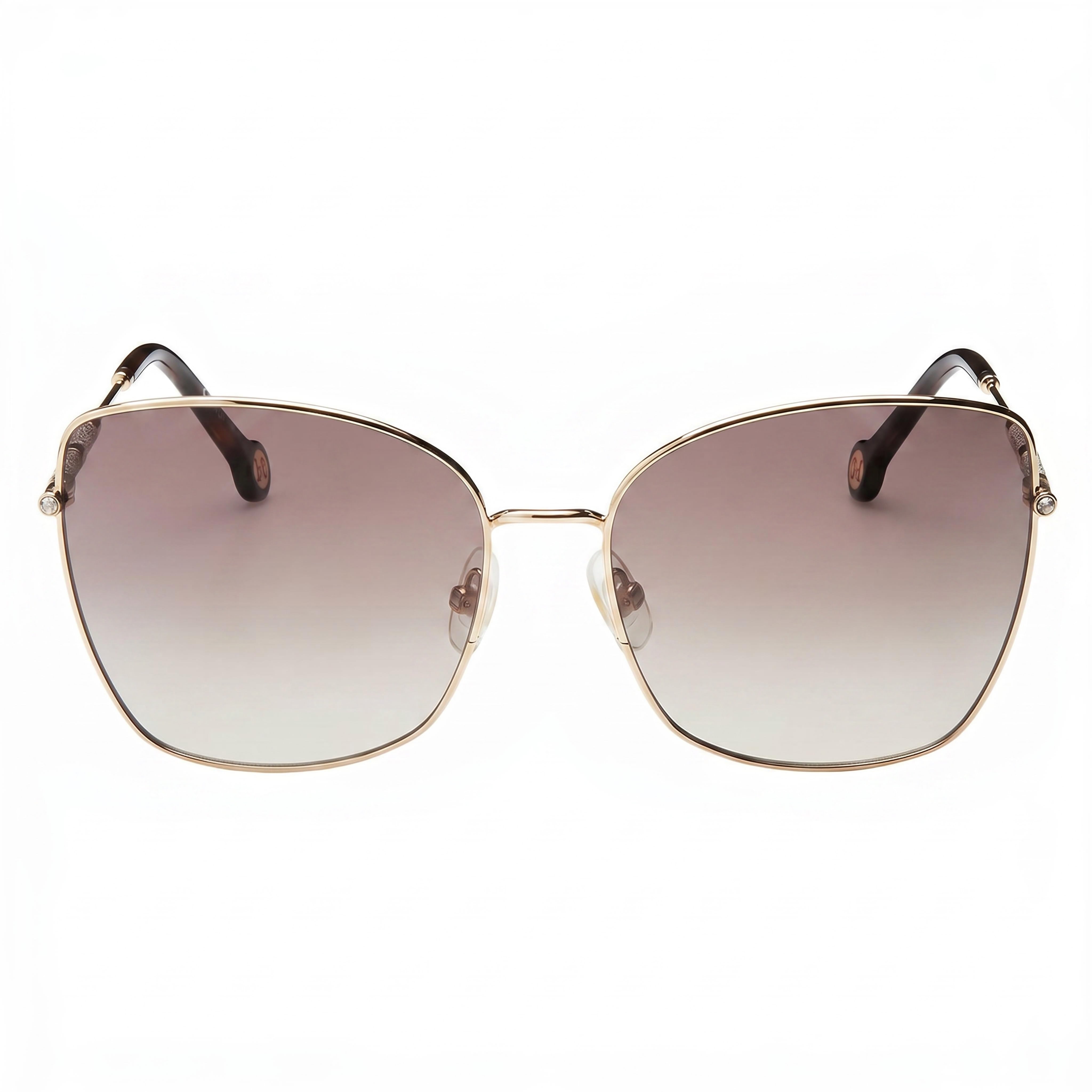 Carolina Herrera Women's Casual Rose Gold Metal Frame Butterfly Brown Gradient 100% UV Non-Polarized Sunglasses 59mm, Photo 2