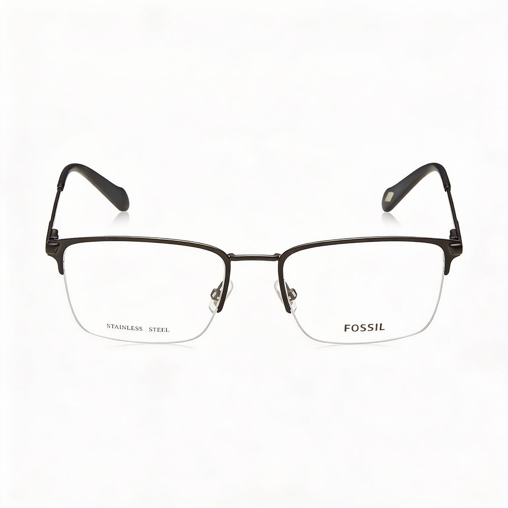 Gafas Fossil Fos 7147 para hombre, de acero aleado negro mate, no polarizadas, de 55 mm