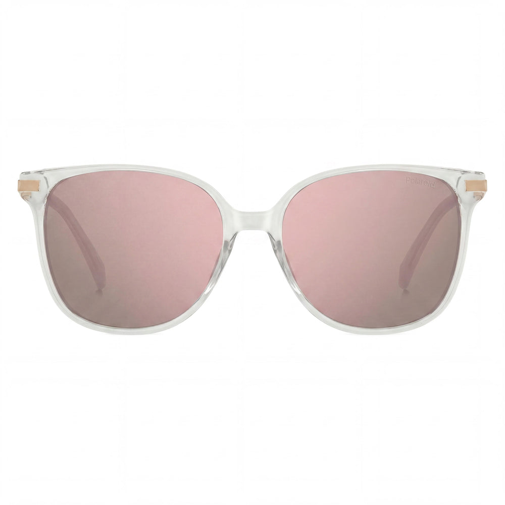 Gafas de sol polarizadas Polaroid Casual para mujer, montura de policarbonato oro cobre, protección UV, 56 mm