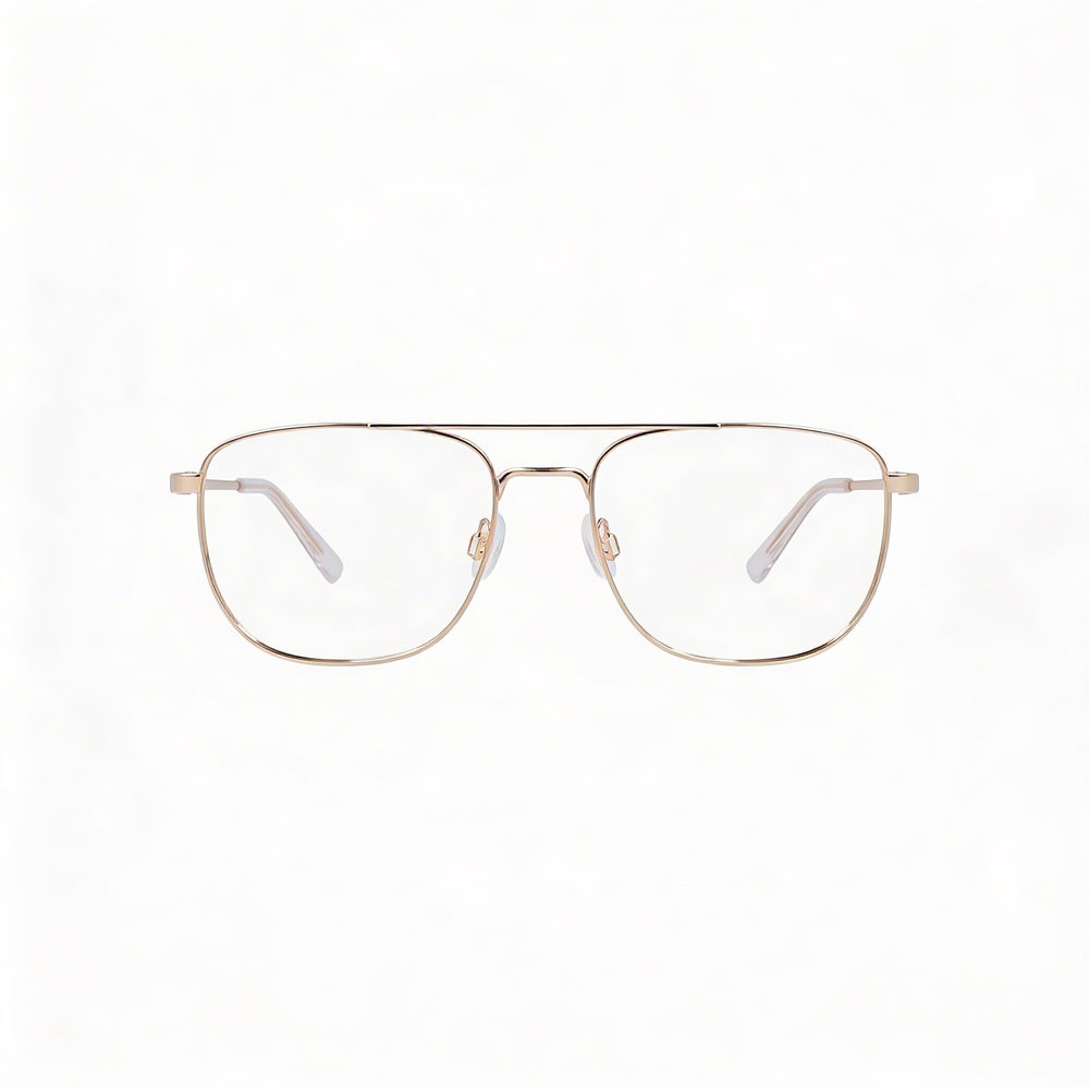 Gafas Oftálmicas de Oro Flexon Casual para Hombres con Lentes de Plástico, Ancho de Lente 52mm, Puente 17mm, Patilla 145mm
