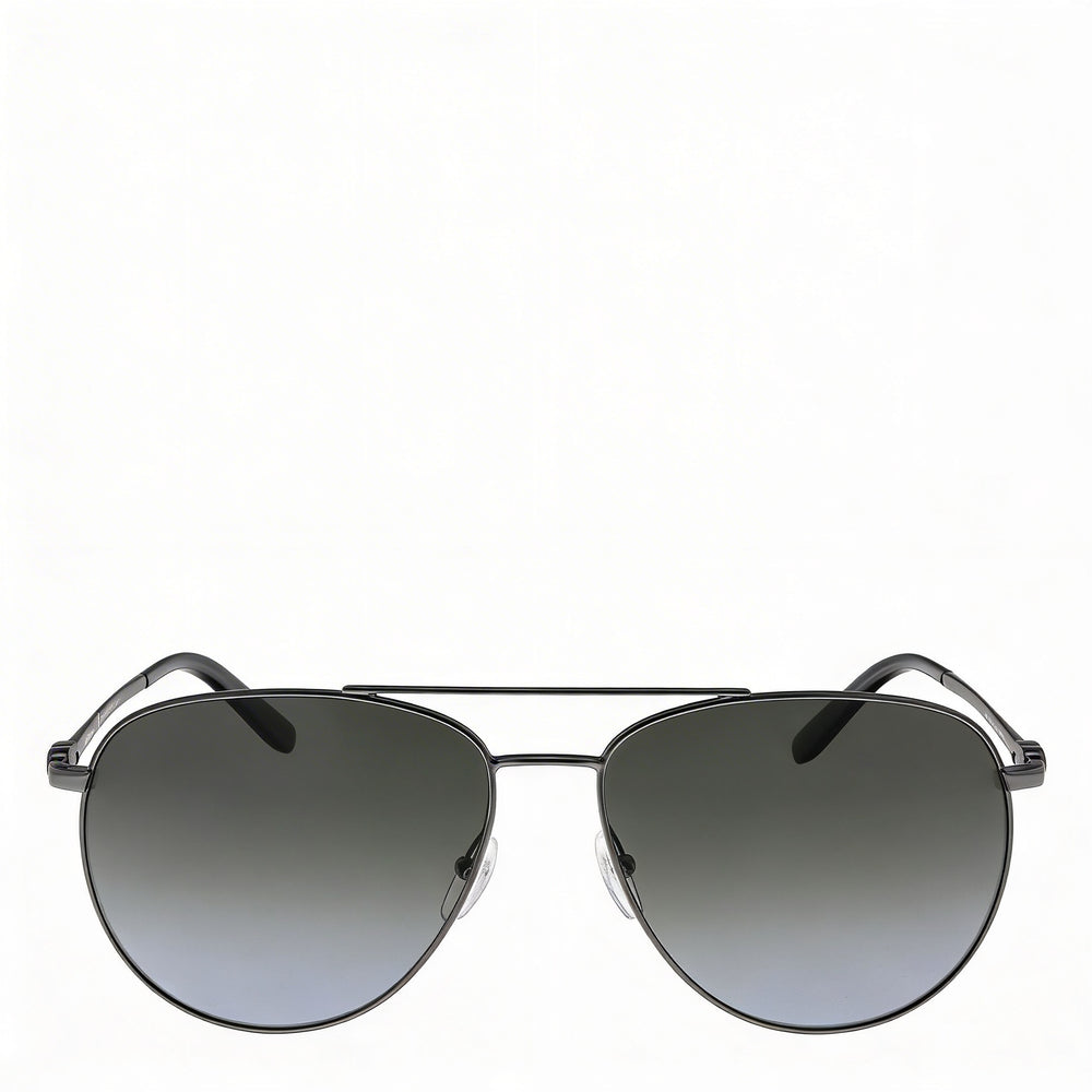 Gafas unisex contemporáneas Ferragamo de plástico rutenio con lentes grises con protección UV de 60 mm