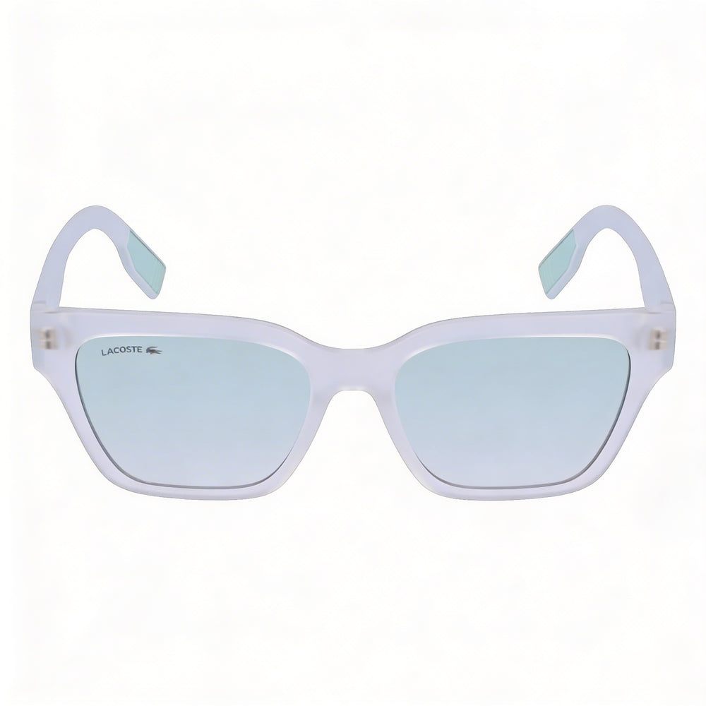 Gafas de sol Lacoste L6002s para mujer, en gris metalizado inyectado, con lentes verdes degradados y protección UV de 53 mm
