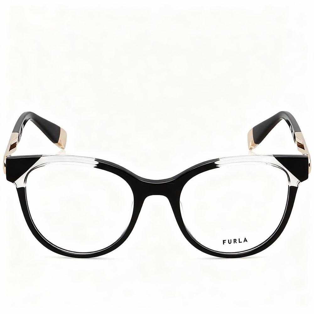 Furla VFU672 Women's Classic Black Acetate Non-Polarized Optical Frames 51mm