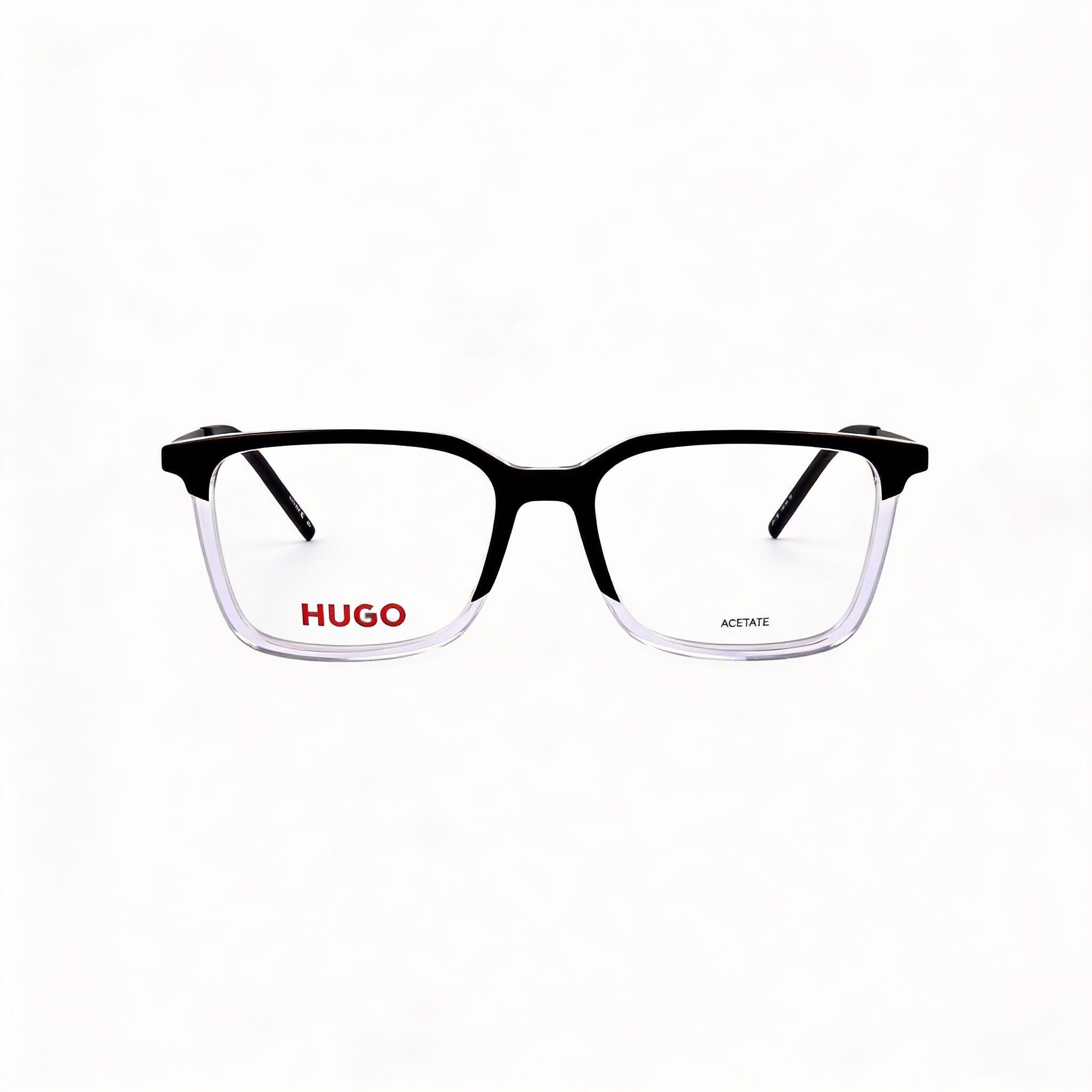 HUGO Modern Unisex Acetate Black Crystal Frame, Polycarbonate Black Crystal Lens Sunglasses with 53mm, Photo 2