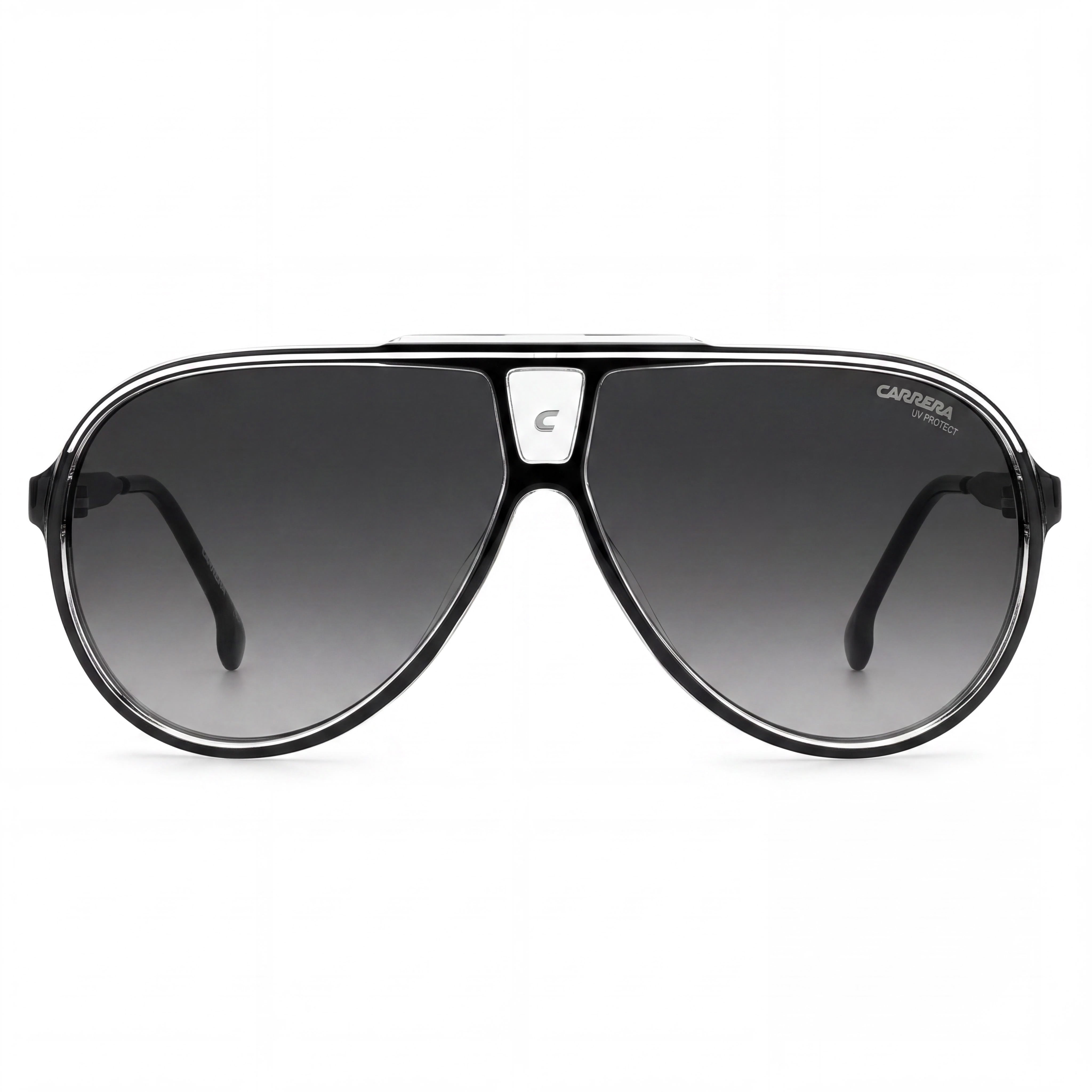 Carrera Carrera 1050/S Gafas de sol contemporáneas para hombre, color negro, blanco, gris degradado, poliamida, protección UV, 63 mm, Photo 2