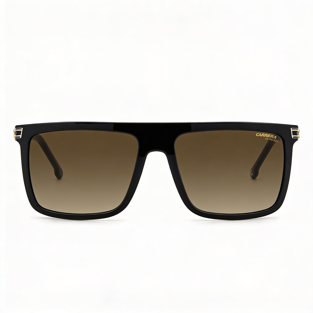 Carrera 1048/S Unisex Black Polyamide Frame Grey Brown Shaded Non-Polarized UV Protection Sunglasses 58mm