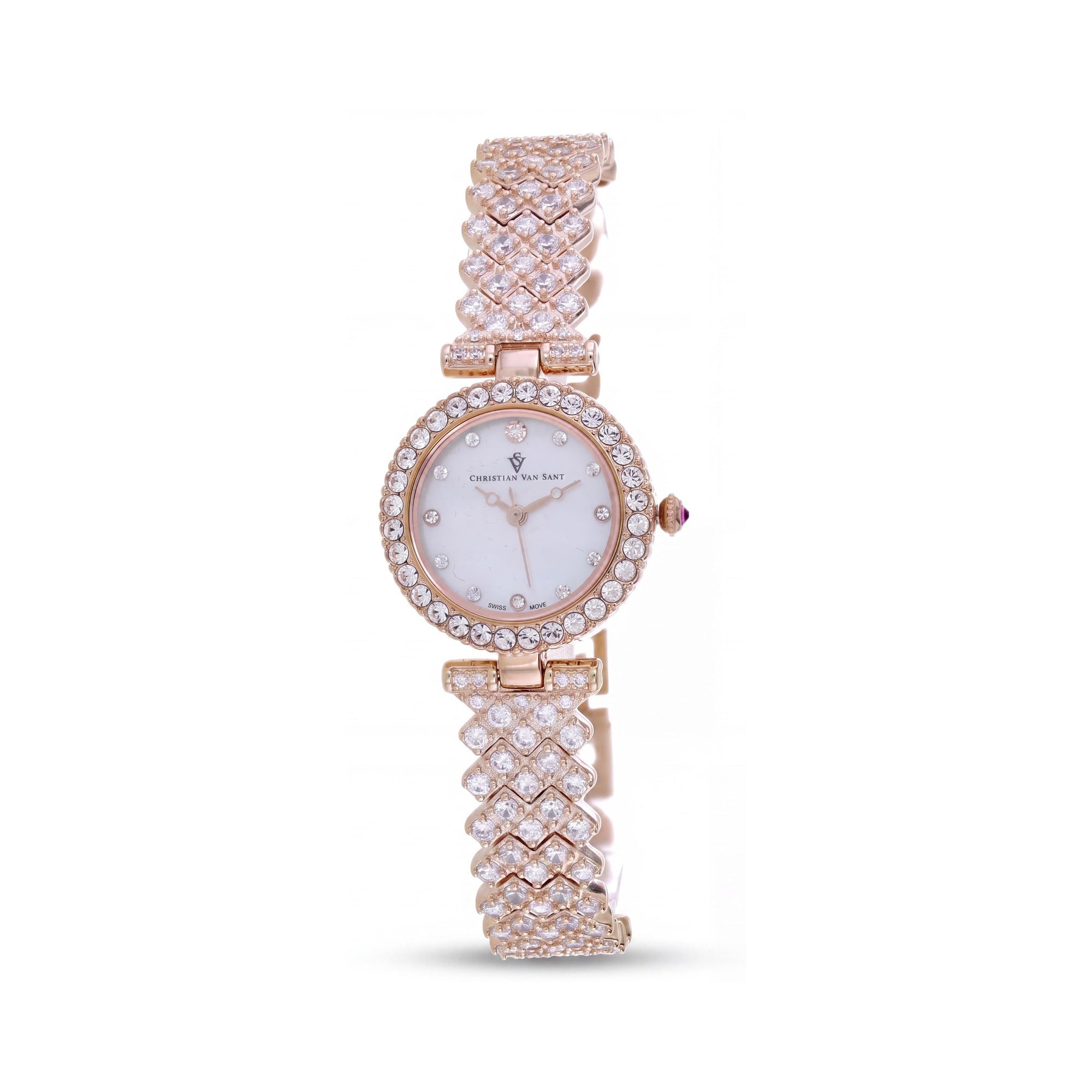 Christian Van Sant CV2953 Women's Rose Gold Stainless Steel Case & Bracelet Quartz Watch White Dial Mineral Crystal, Photo 1