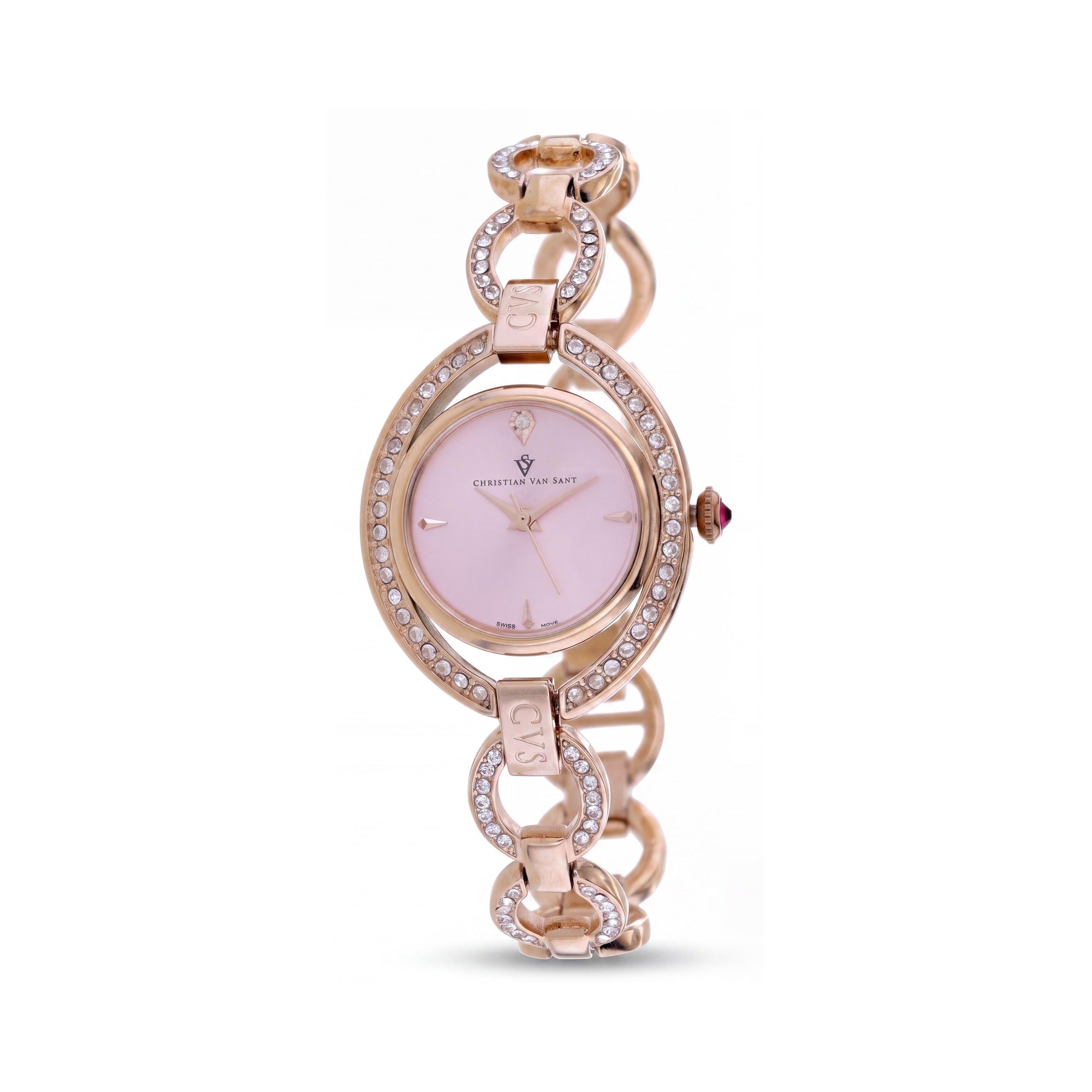 Christian Van Sant CV2936 Women's Rose Gold-Tone Stainless Steel Case & Bracelet Quartz Movement Water Resistant Watch, Photo 1