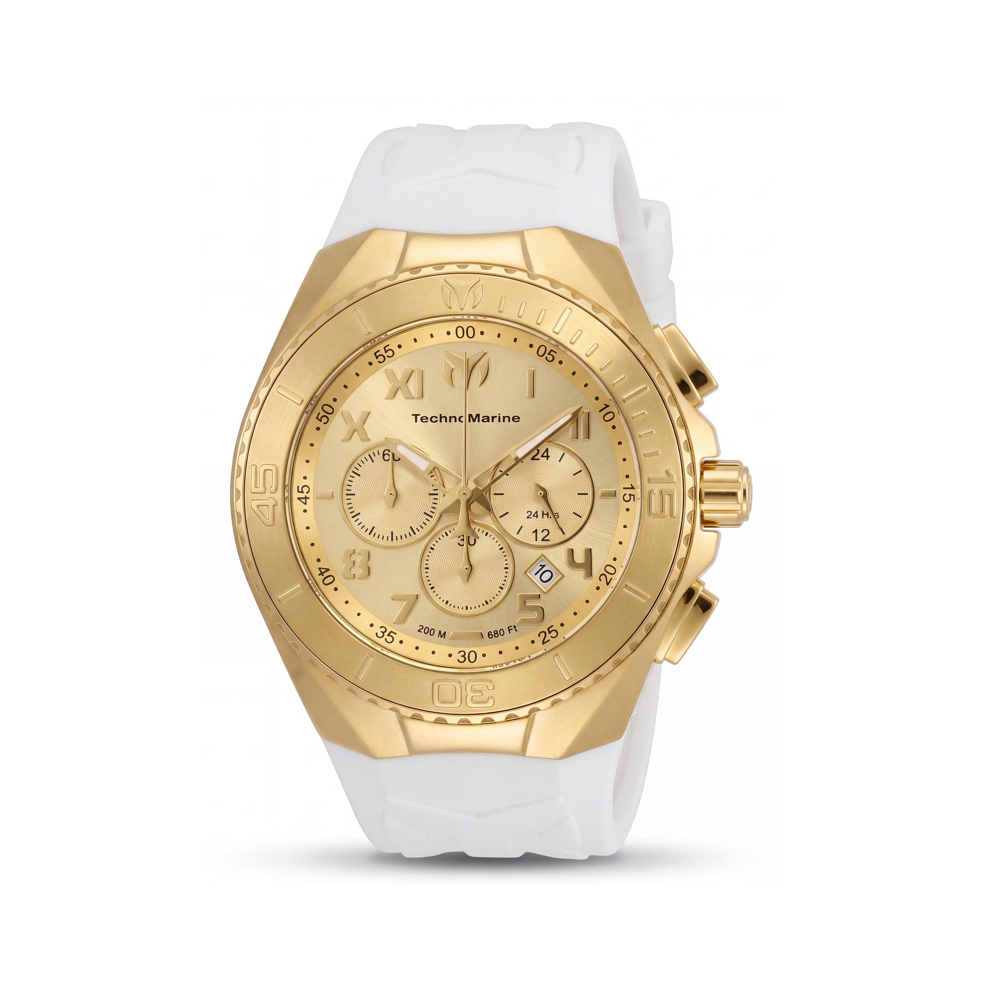 TechnoMarine Manta TM-225006 Men's Gold Dial Stainless Steel Quartz Watch 48mm 20 ATM Water Resistant, Photo 1