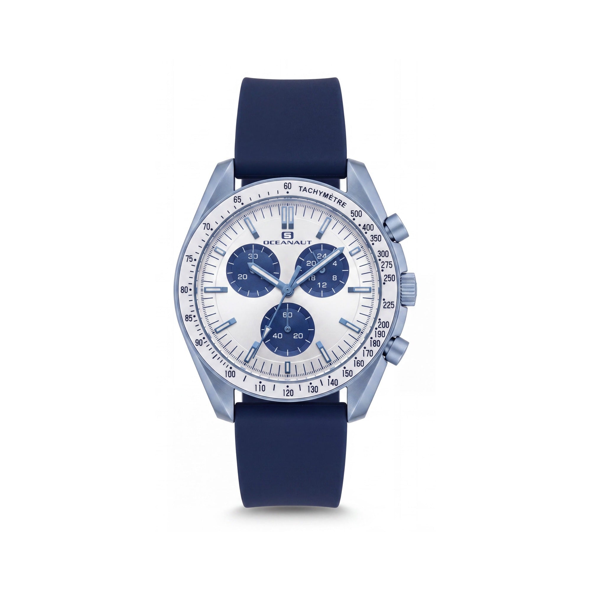 Reloj Oceanaut Modern OC7585 para hombre con esfera blanca, movimiento de cuarzo, resistencia al agua de 50 m, correa de cuero, Photo 1