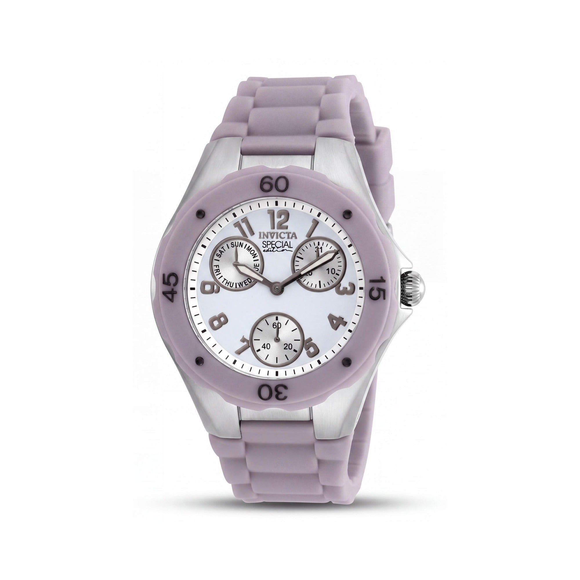 Invicta Angel Collection 18794 Reloj de Acero Inoxidable con Esfera Blanca Luminosa y Correa de Silicona Beige para Mujer con Fusión de Llama 38mm, Photo 1