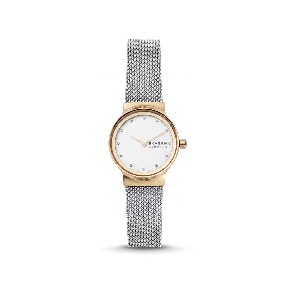 SKAGEN DENMARK Freja SKW2666 Women's Silver Tone and Gold Tone Stainless Steel Mesh Watch 26mm Case