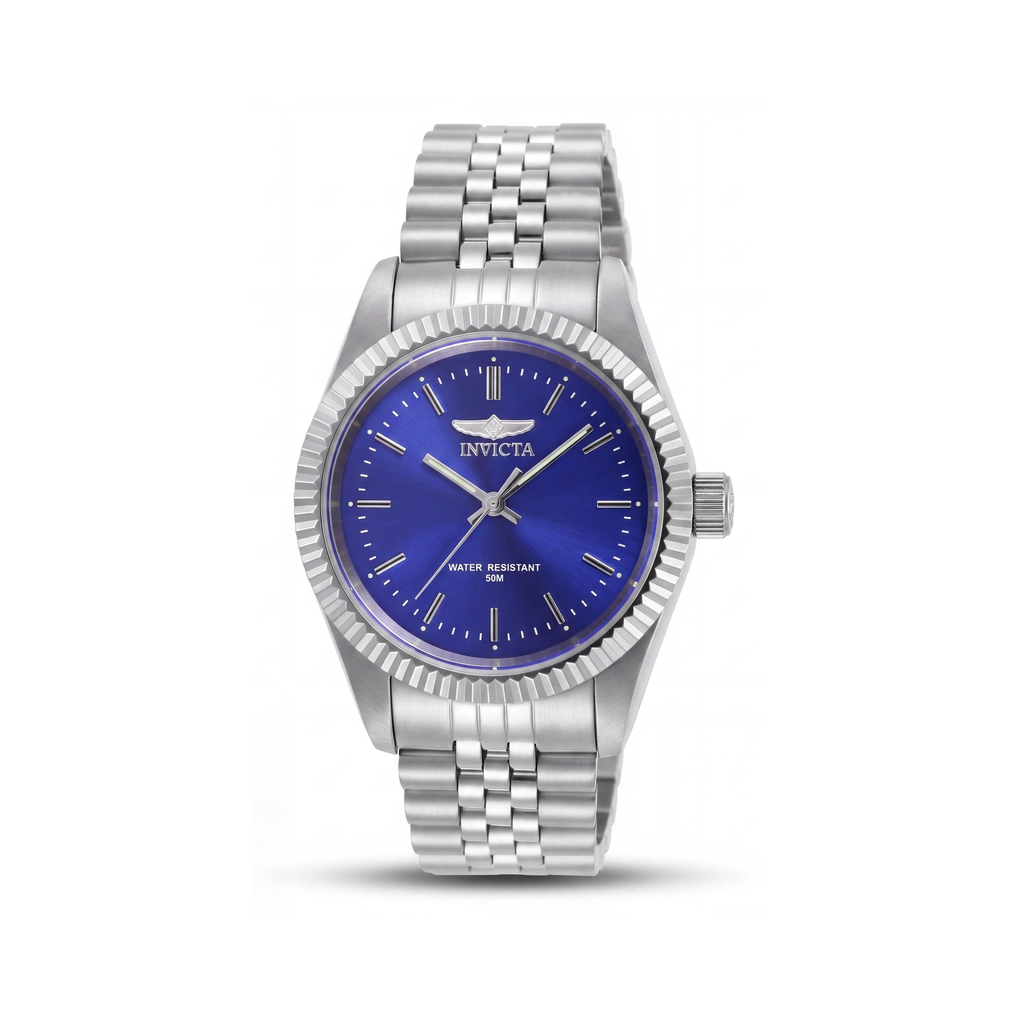 Reloj de cuarzo Invicta Specialty 29398 para mujer, caja y brazalete de acero inoxidable plateado de 36 mm, esfera azul, Photo 1