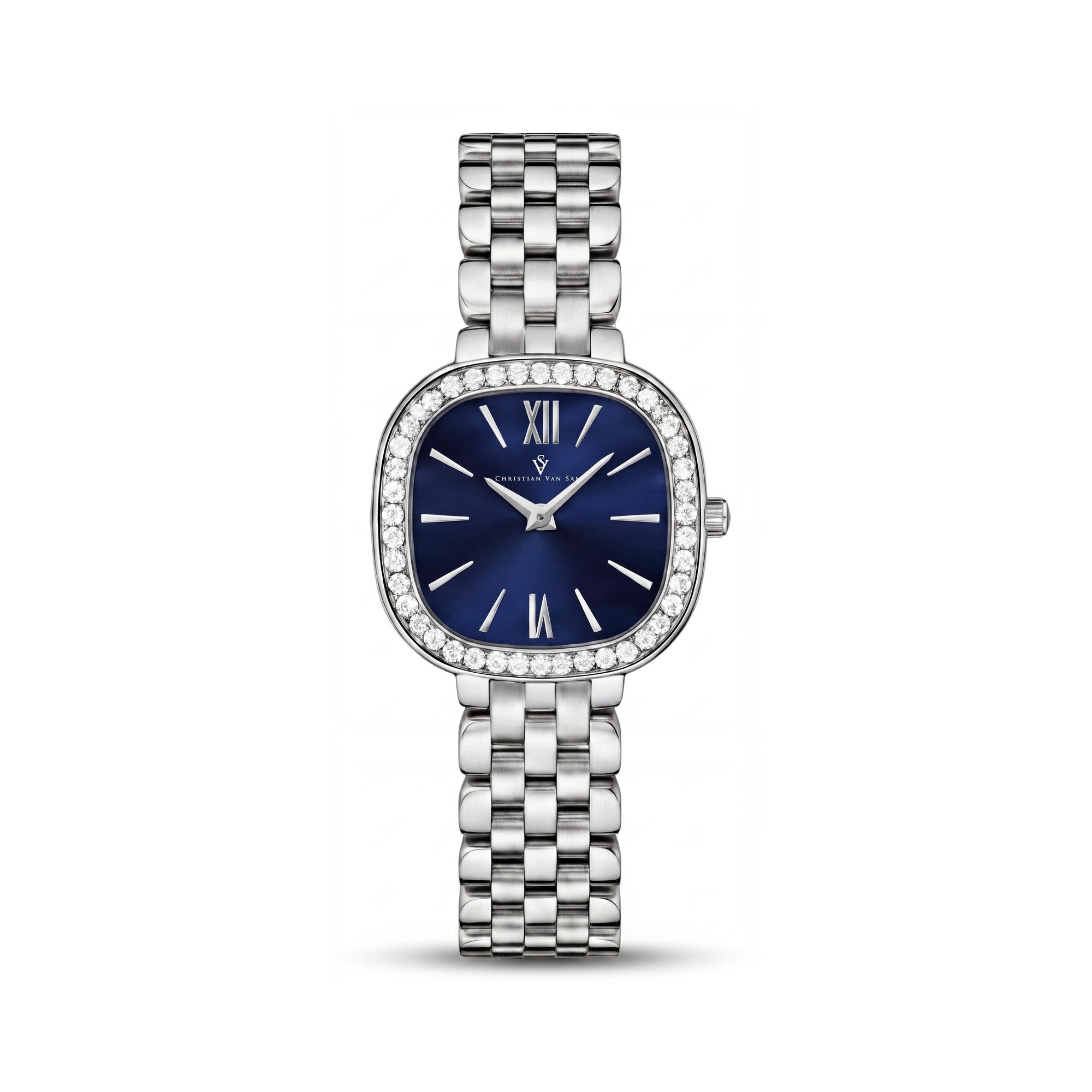 Christian Van Sant CV1264 Women's Silver Stainless Steel Blue Dial Quartz Watch, Photo 1