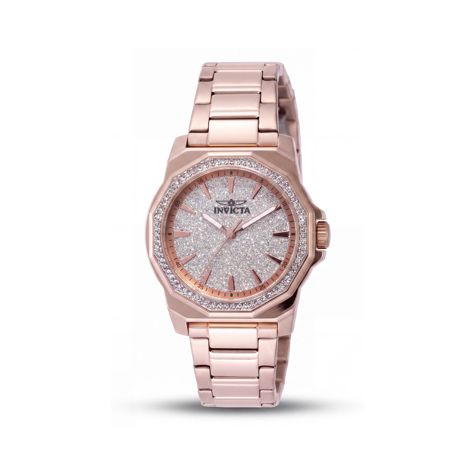 Reloj cronógrafo de cuarzo Invicta Speedway 49131 para mujer, con brazalete de acero inoxidable chapado en oro rosa, 34 mm, Photo 1