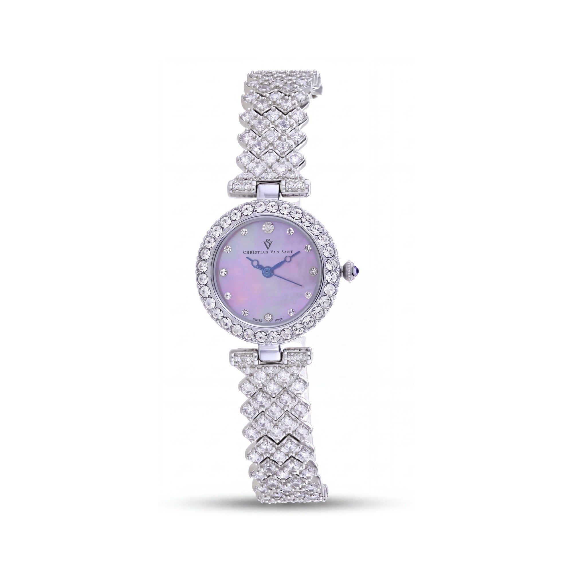 Reloj Christian Van Sant CV2951 de acero inoxidable plateado para mujer con esfera rosa, movimiento de cuarzo, resistente al agua hasta 3 ATM, Photo 1