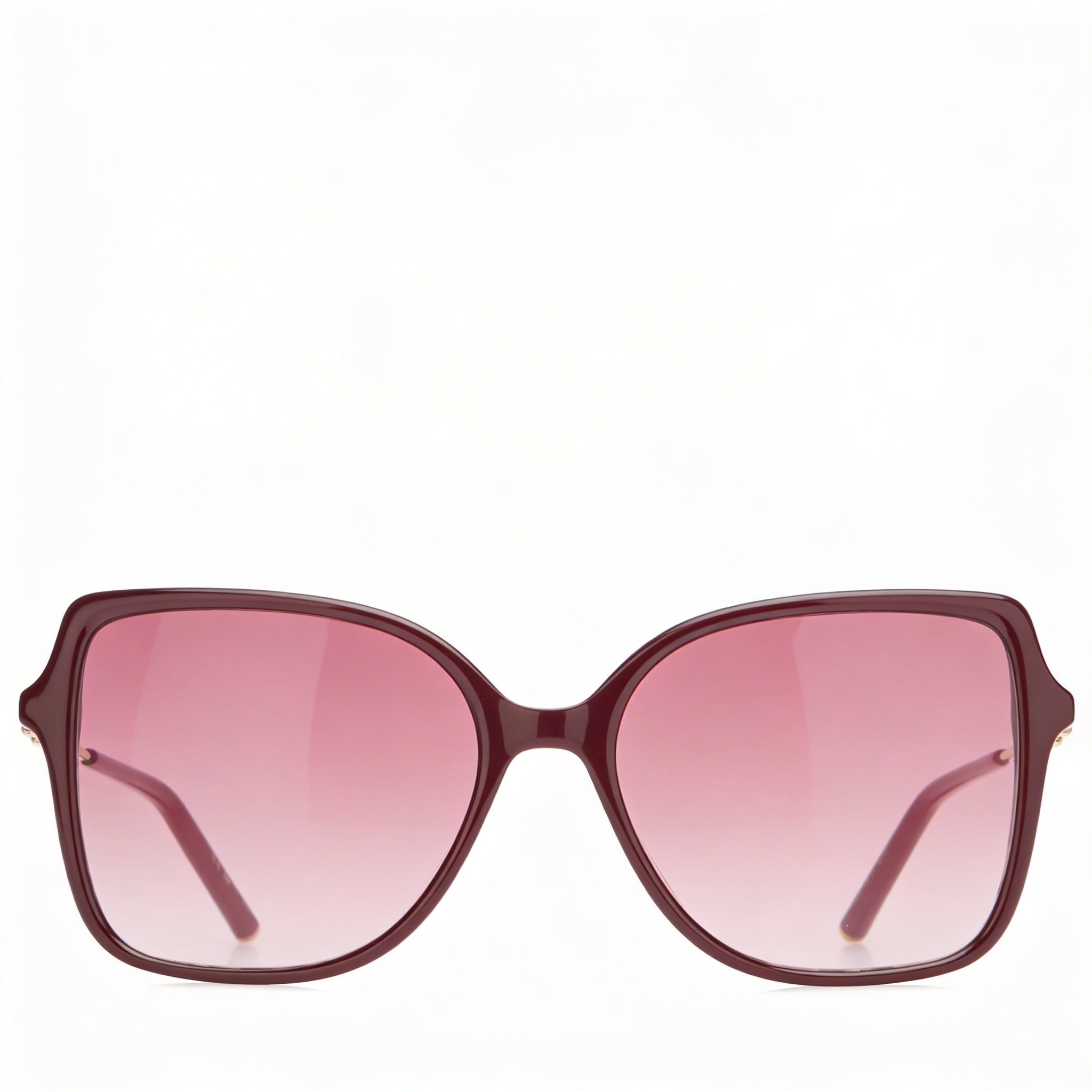 Gafas de sol de acetato de Carolina Herrera para mujer de temporada, montura rosa dorada burdeos con lentes burdeos doradas de 55 mm, Photo 2