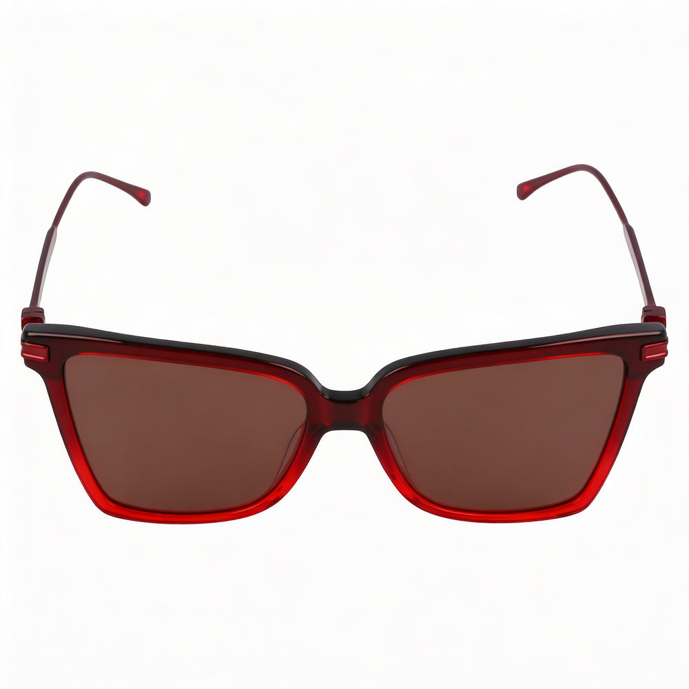 Gafas de sol Ferragamo Sf2036s unisex con montura de acetato tipo mariposa degradado rojo oscuro transparente de 56 mm