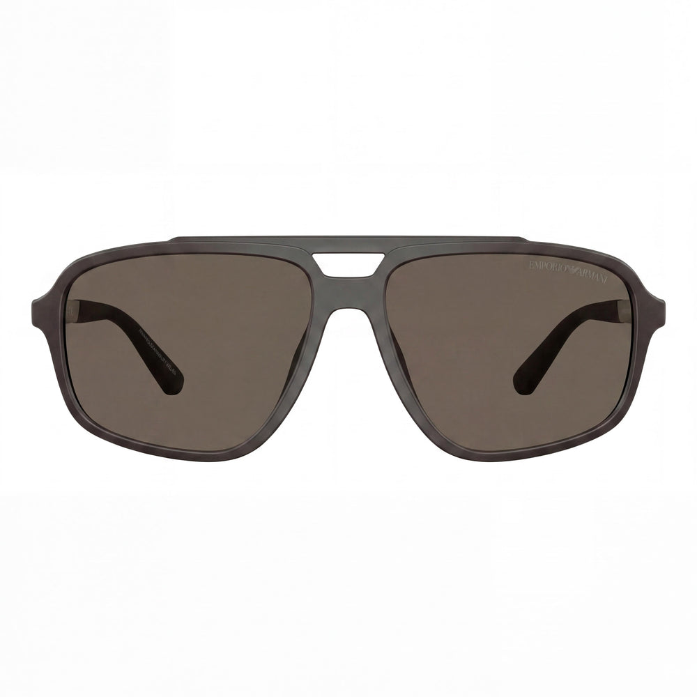 Gafas de sol Emporio Armani Ea4236u de hombre, de ajuste universal, con montura marrón oscuro y lentes marrones de plástico con protección UV, 59 mm