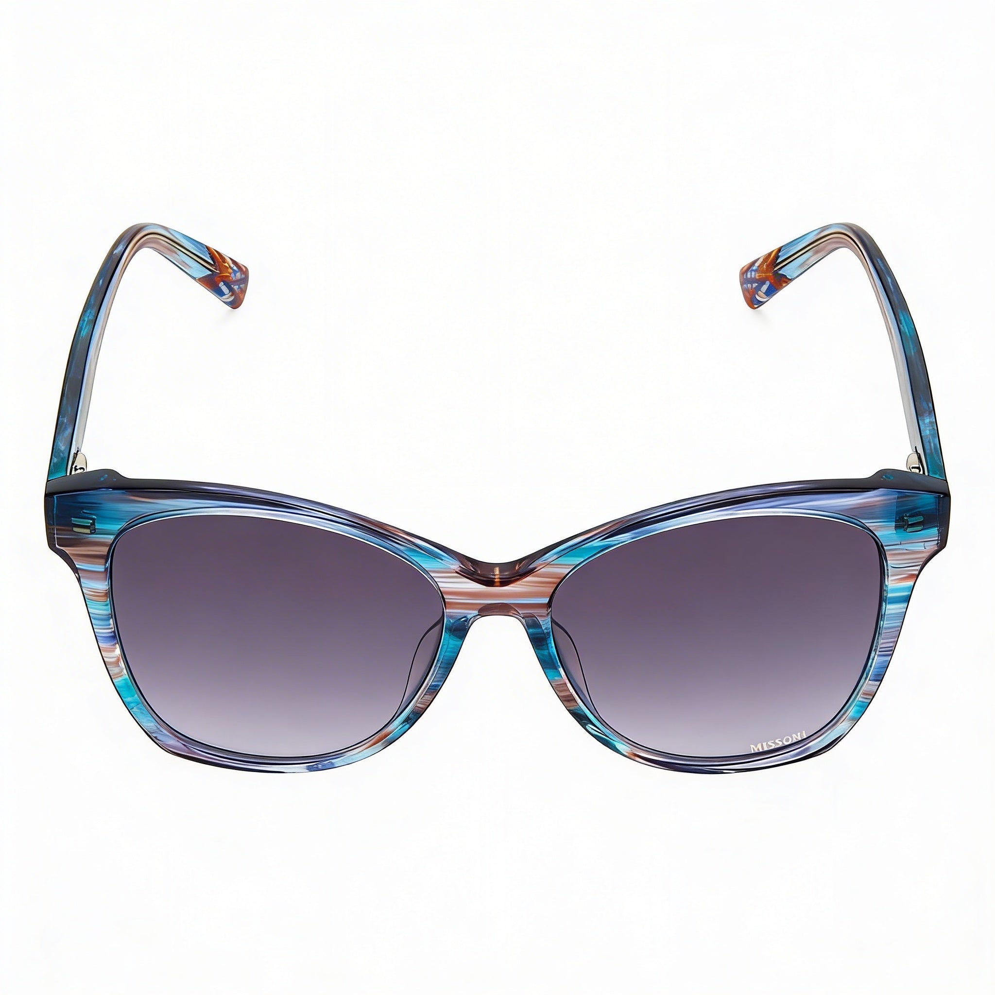 Gafas de sol cuadradas de acetato Missoni para mujer, montura negra tipo cuerno, lentes gris oscuro, ancho de lente 54 mm, Photo 2
