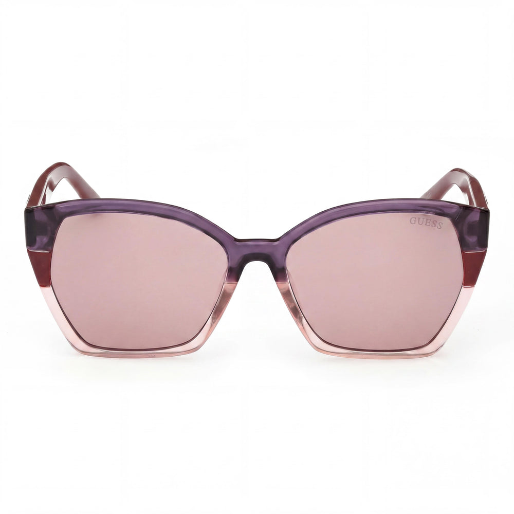 GUESS Women's 100% UV Protective Composite Frame Sunglasses Burgundy Multicoloured Violet Polycarbonate 55mm