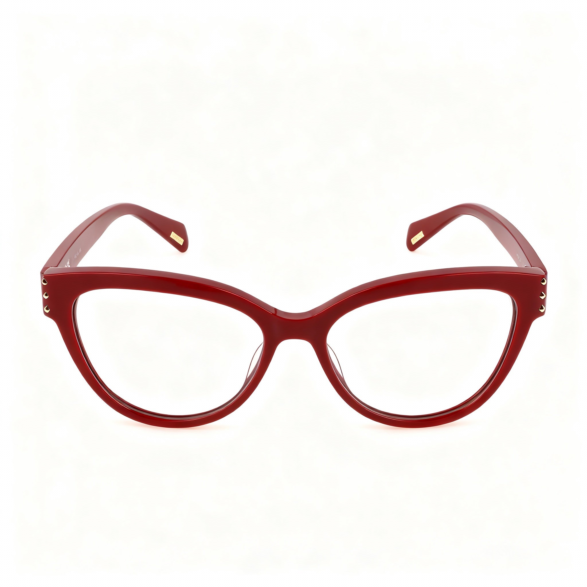 Police Casual Women's Acetate Eyeglass Frame, Cherry Red, Clear Non Polarized Lens, 54-16-140