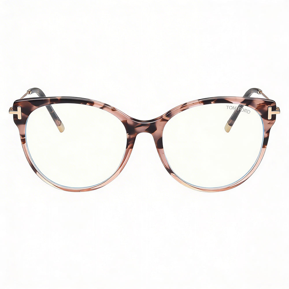 Tom Ford FT5770-B Gafas de Plástico con Bloqueo de Luz Azul para Mujer Rosa Oro Blush Havana 54mm