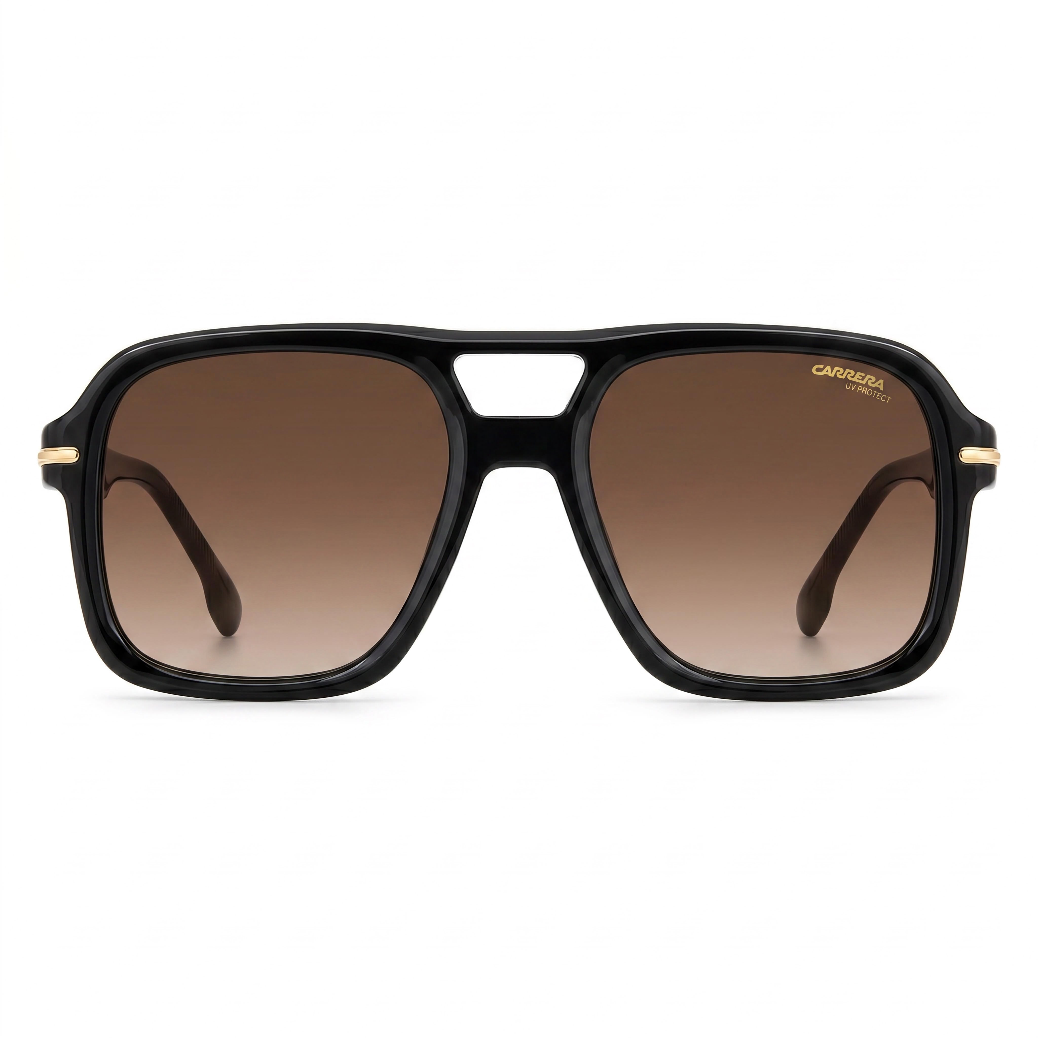 Gafas de sol Carrera 317/S para hombre, con montura de plástico negro y lentes marrones degradadas no polarizadas de 55 mm con protección UV, Photo 2