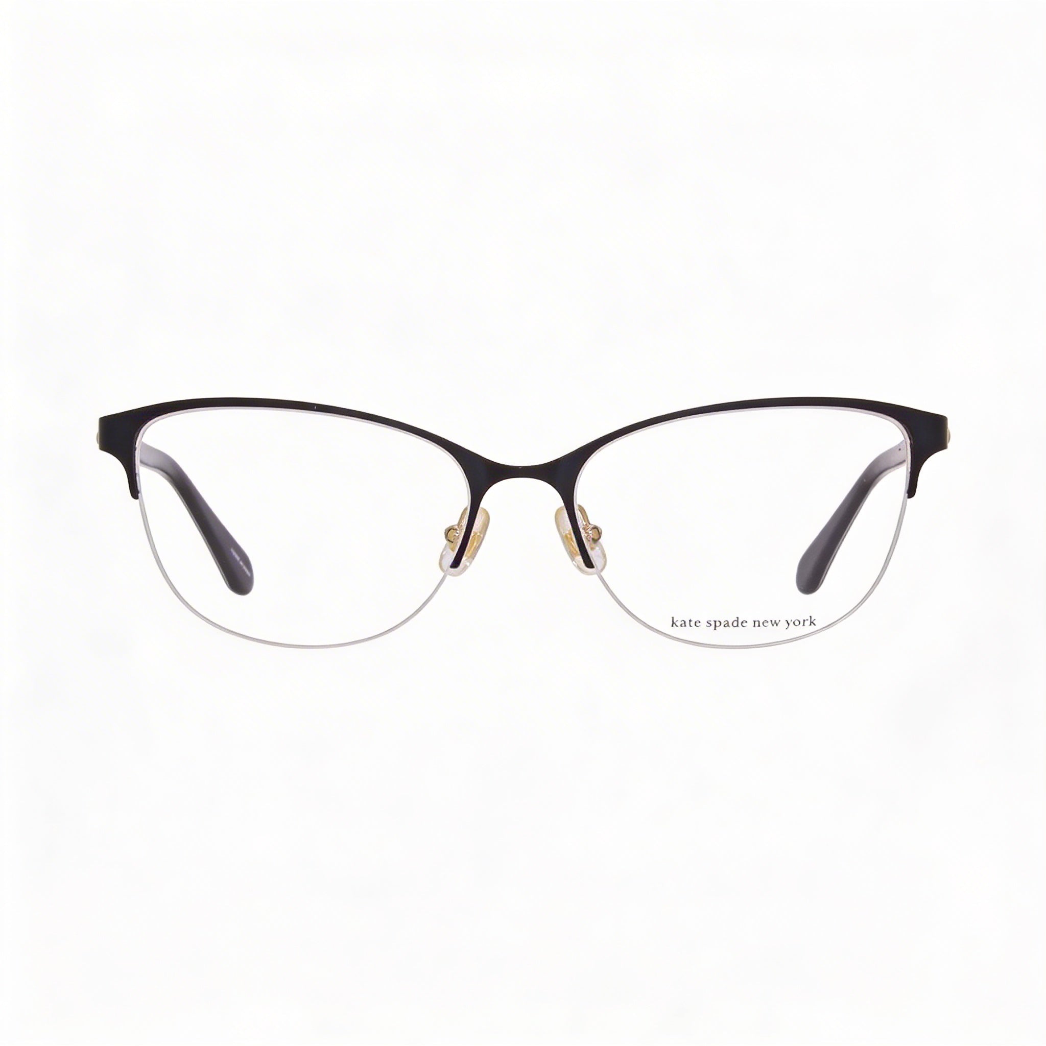 kate spade new york Adalina Women's Black Gold Alloy Steel Semi-Rim Cat Eye Eyeglasses 53mm, Photo 2