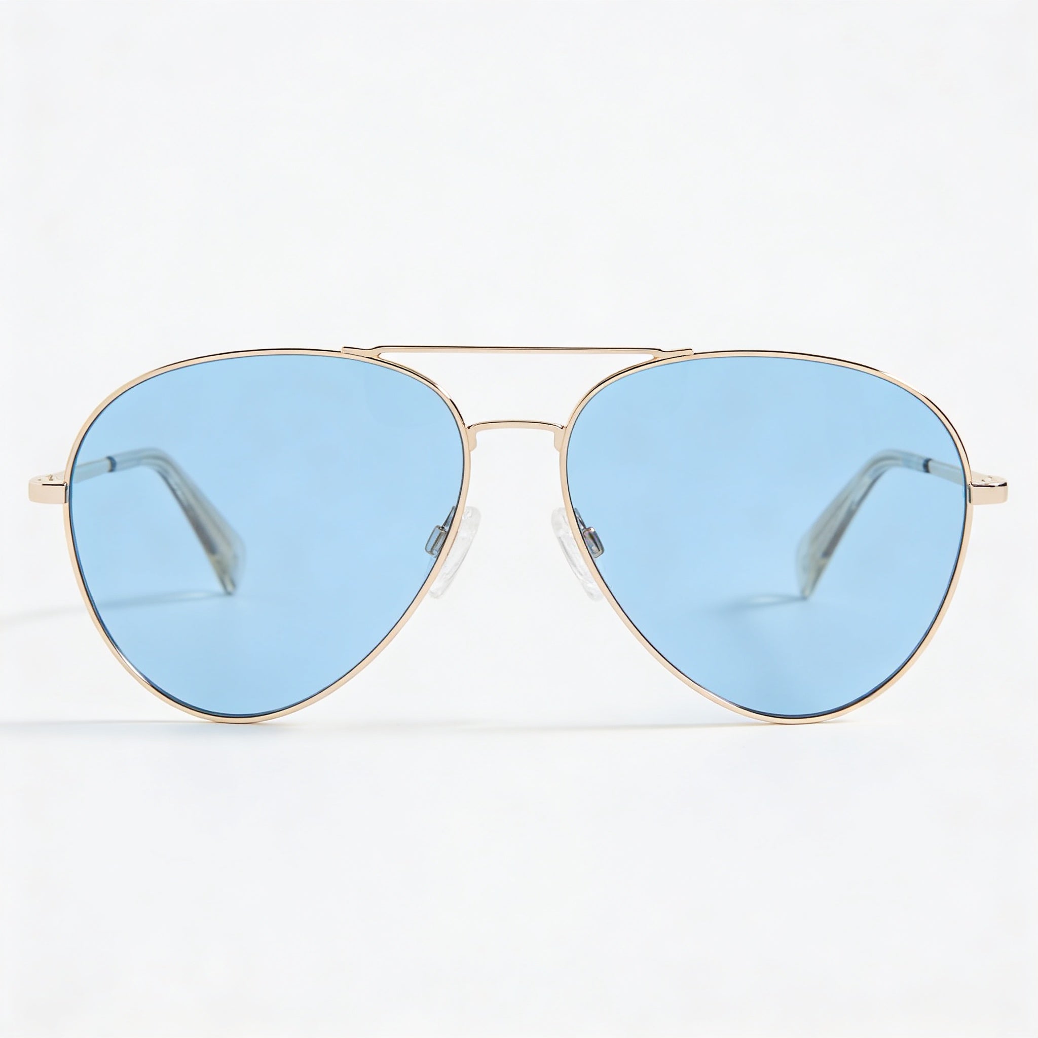 rag & bone Classic Aviator Women's Gold Beige Metal Frame Blue Lens Non-Polarized Sunglasses 54mm, Photo 2