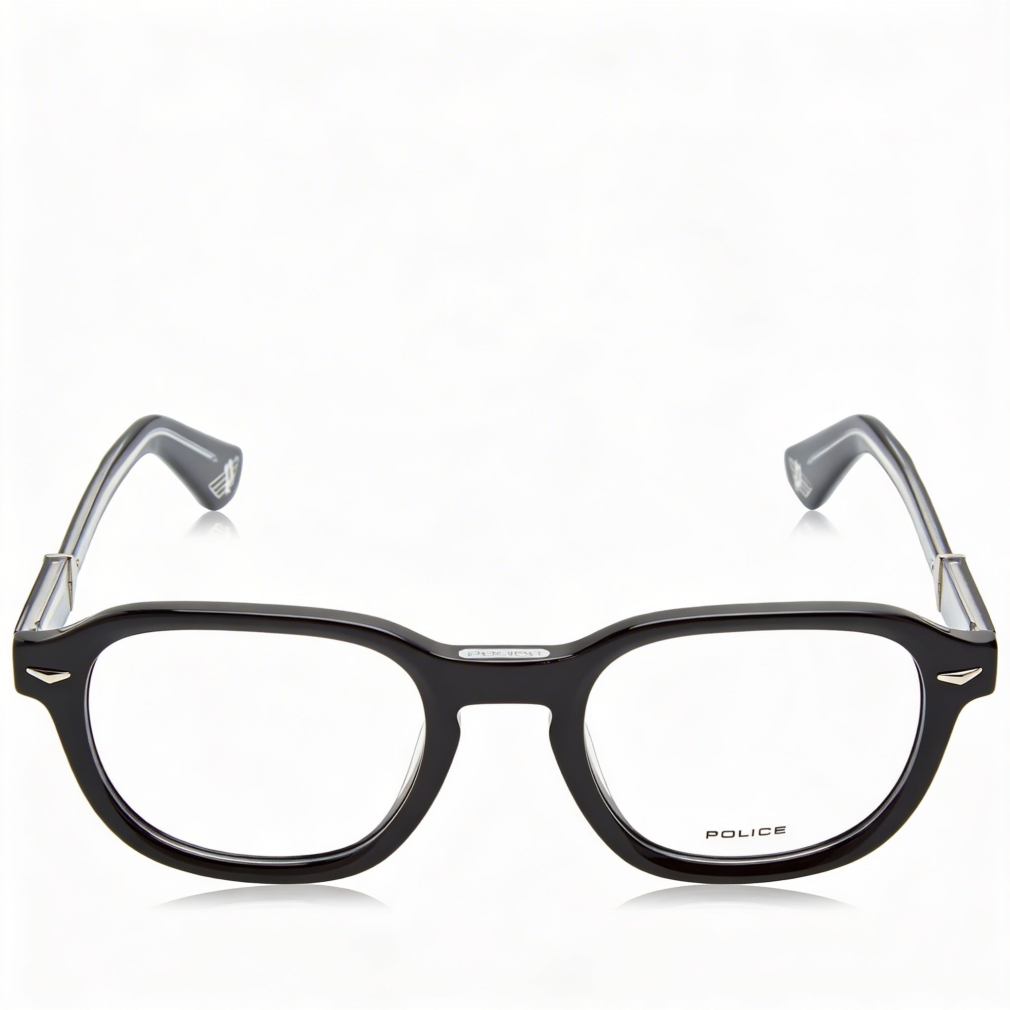 Police VPLG81 classical Unisex Plastic Sunglasses, UV Protection, Non-polarised, Shiny Black, 50mm, Photo 2