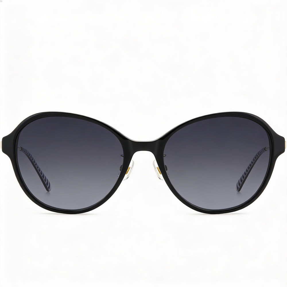 Gafas de sol informales de mujer Kate Spade New York, montura de acetato negro, cristales gris oscuro no polarizados 56-19-140