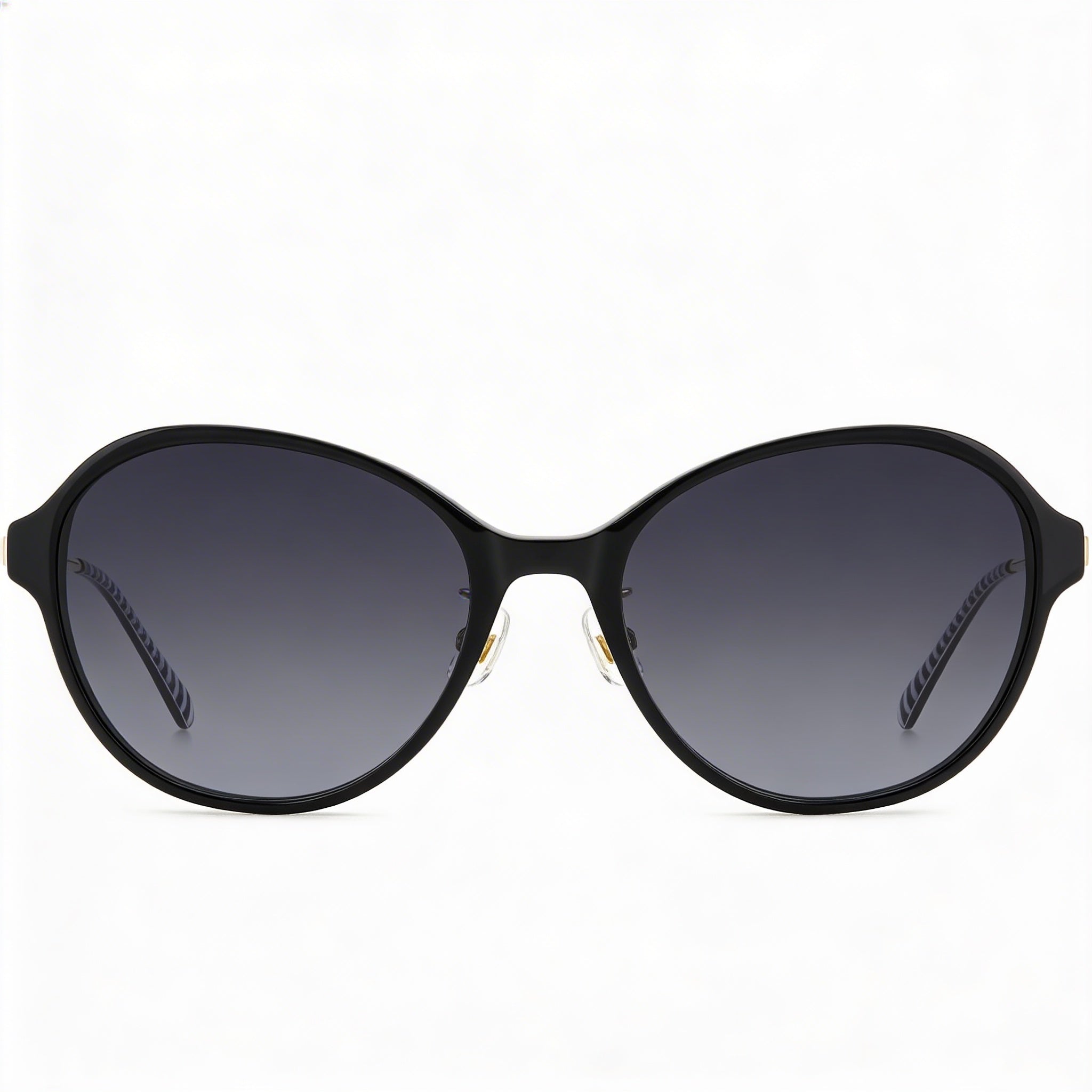 Kate Spade New York Casual Women's Black Acetate Frame Dark Grey Shaded Non-Polarized Sunglasses 56-19-140, Photo 2
