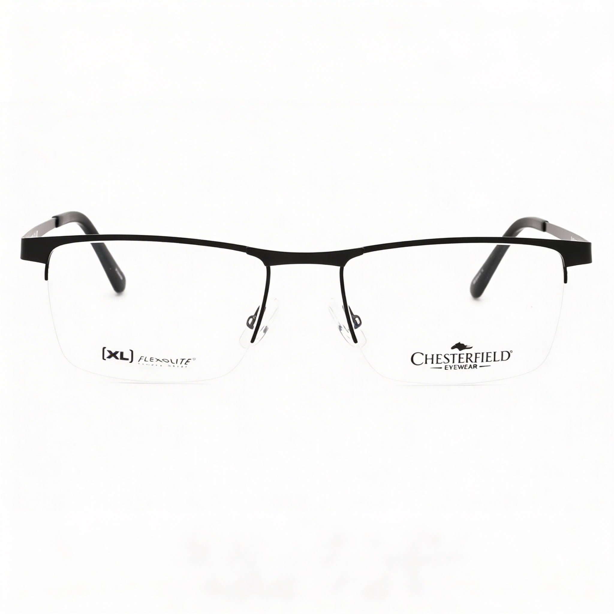 Chesterfield Men's Ch 113xl Black Metal Frame Eyewear with Clear Polycarbonate Lenses, Size 55-19-150, Photo 2