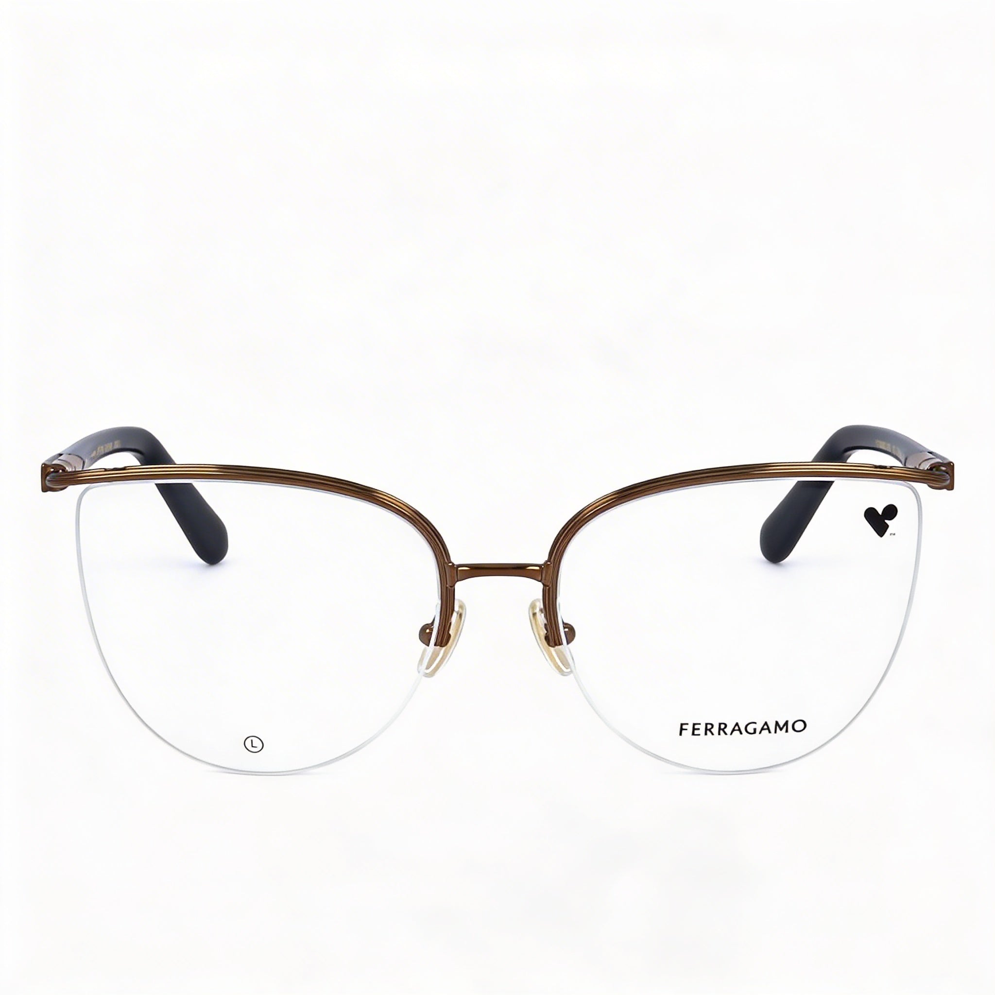 Ferragamo Sf2227 Women's Metal Frame Optical Eyeglasses with Amber Gold Finish 56mm, Photo 2