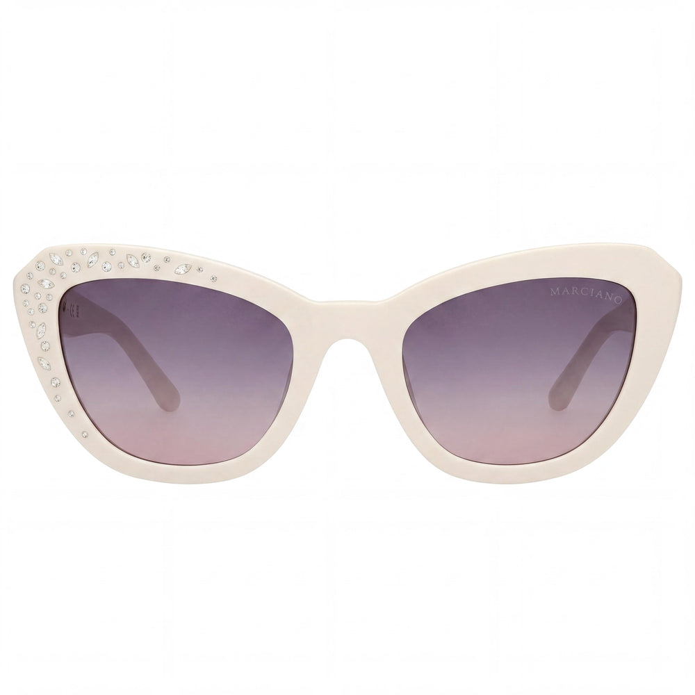 GUESS by Marciano Gm00016 Women's Eyewear, Ivory Plastic Frame, White Polycarbonate Lenses, 53mm
