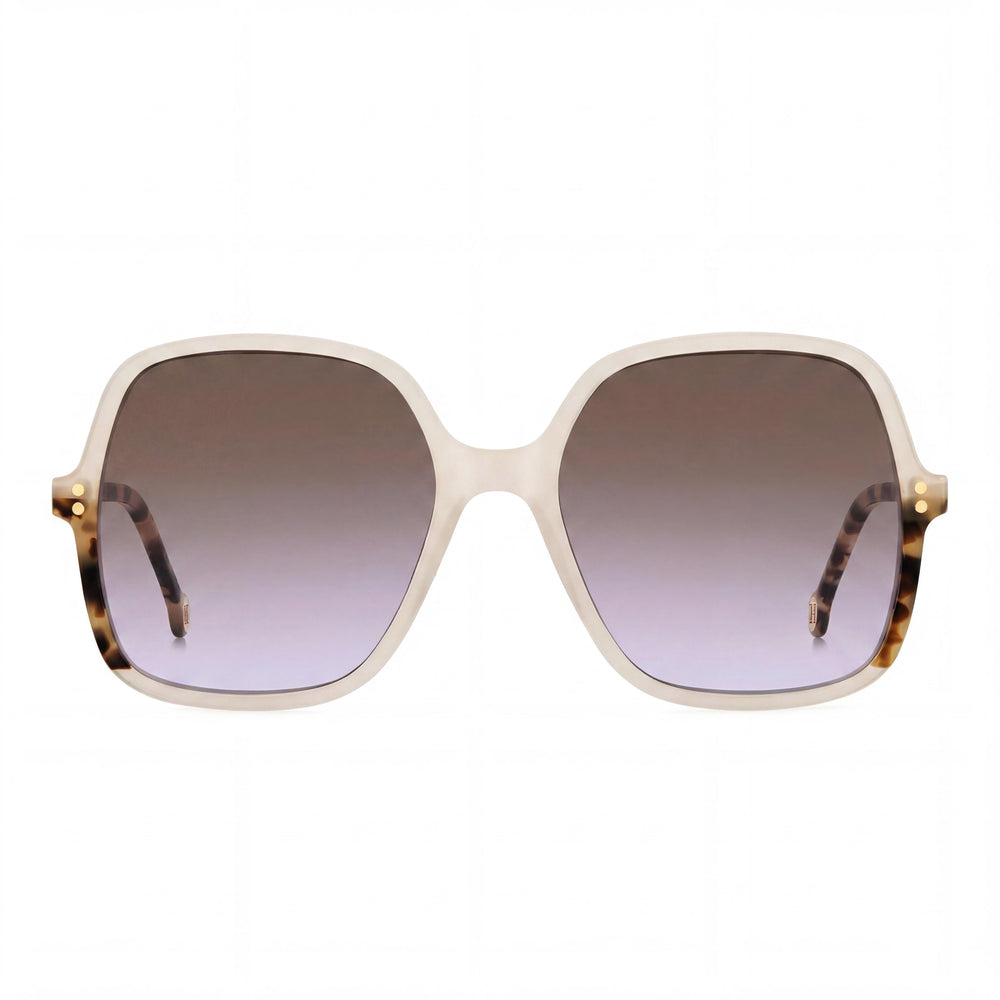 Carolina Herrera Modern Women's Light Acetate Ivory Brown Violet Doubleshade UV Protection Non-Polarized Sunglasses 56-18-140