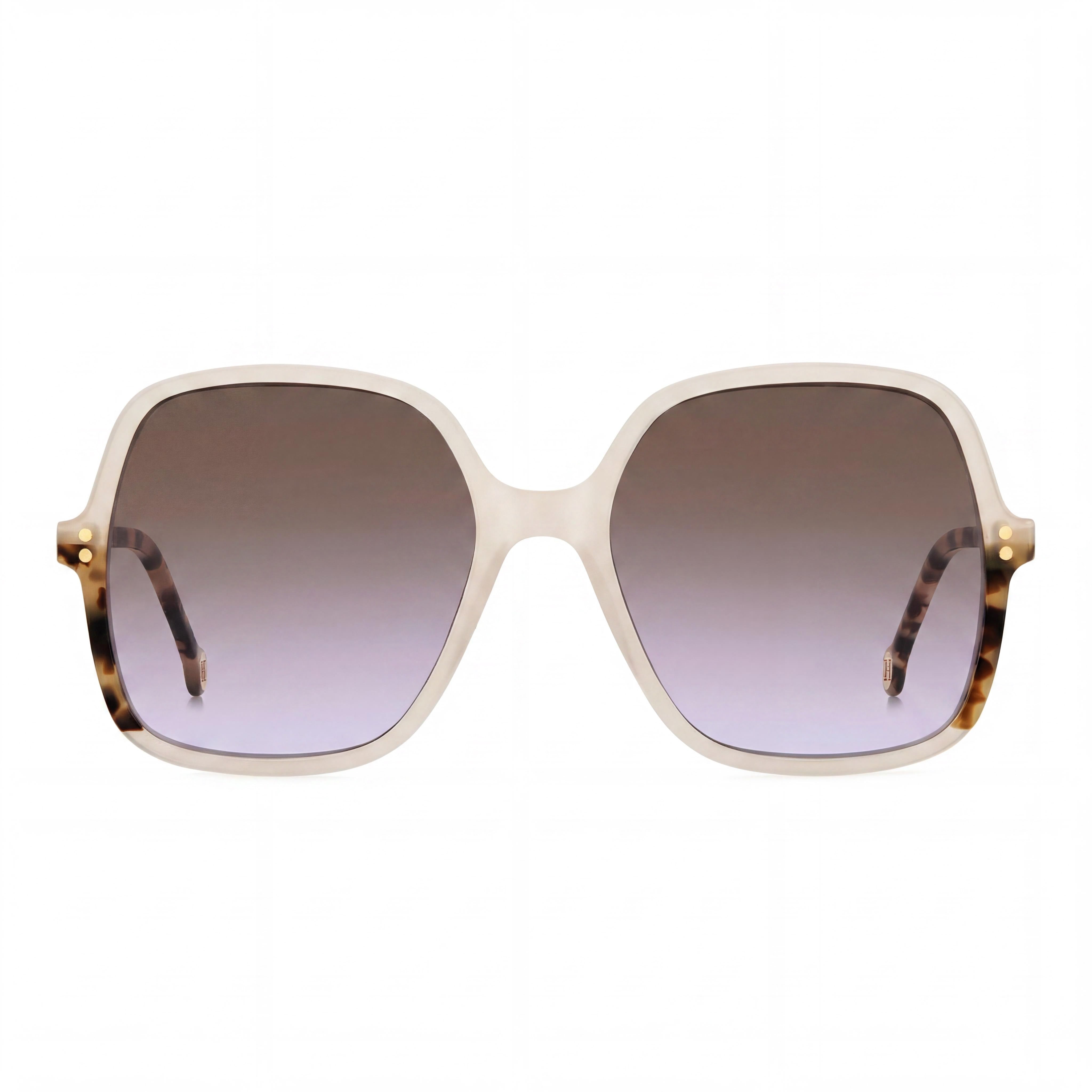 Gafas de sol Carolina Herrera para mujer modernas de acetato ligero color marfil, marrón y violeta degradado con protección UV, no polarizadas 56-18-140, Photo 2