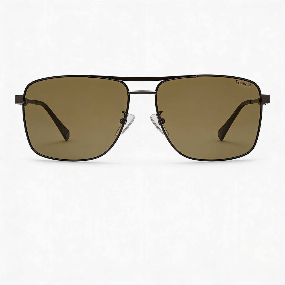 Polaroid Modern Unisex Stainless Steel Sunglasses, Dark Ruthenium, UV Protection, 59mm
