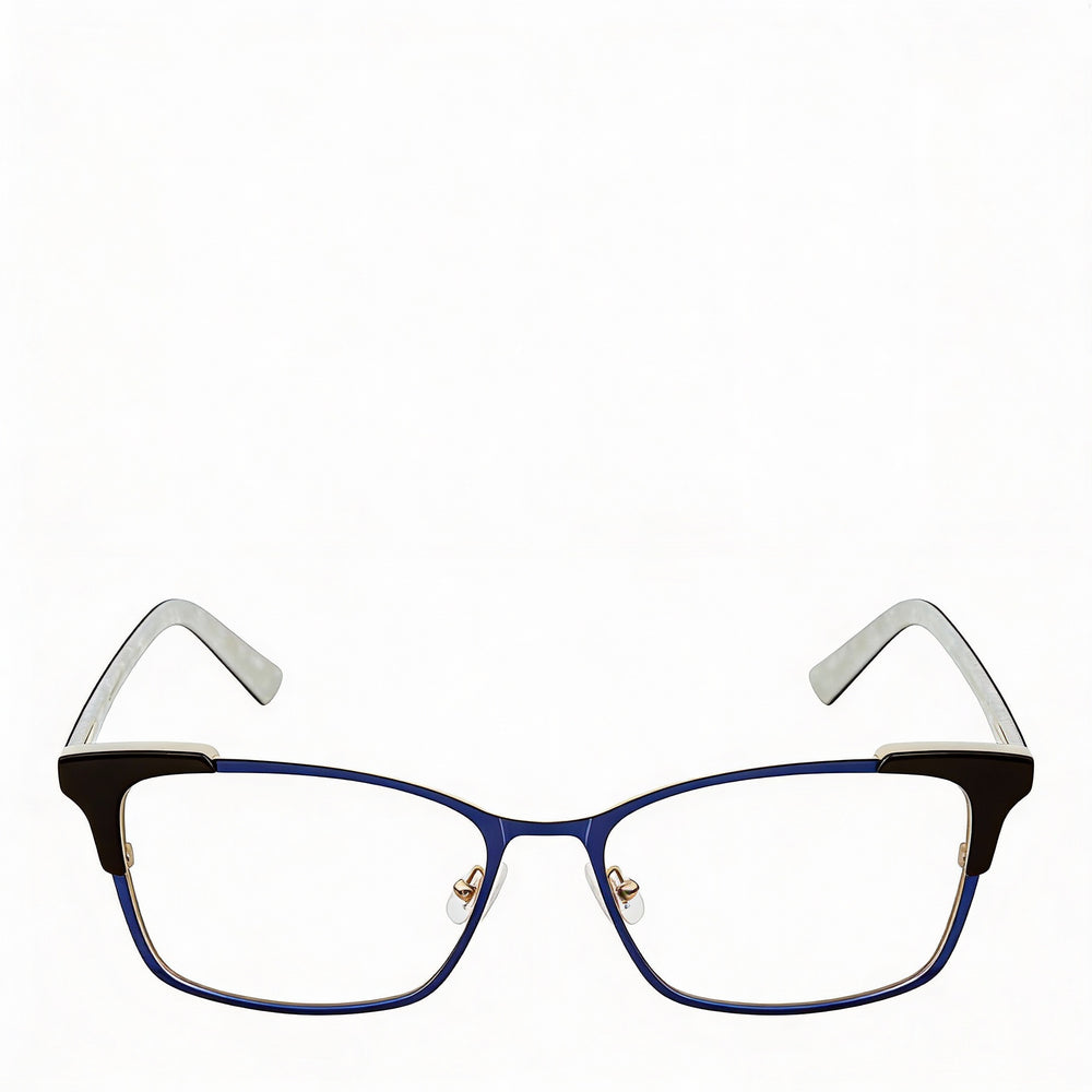 Gafas Ted Baker B245 para mujer con montura metálica completa y bisagras de resorte, azul marino, ancho de lente de 52 mm