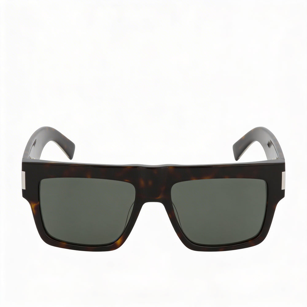 Gafas de sol cuadradas de plástico Yves Saint Laurent SL 628 para hombre, color gris cristal Havana, 55 mm, 100 % UV, sin polarizar