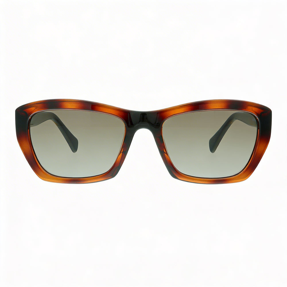 Gafas de sol para mujer Ferragamo SF958S 214 de ojo de gato color carey inyectado con lentes marrones no polarizadas y protección UV de 55 mm