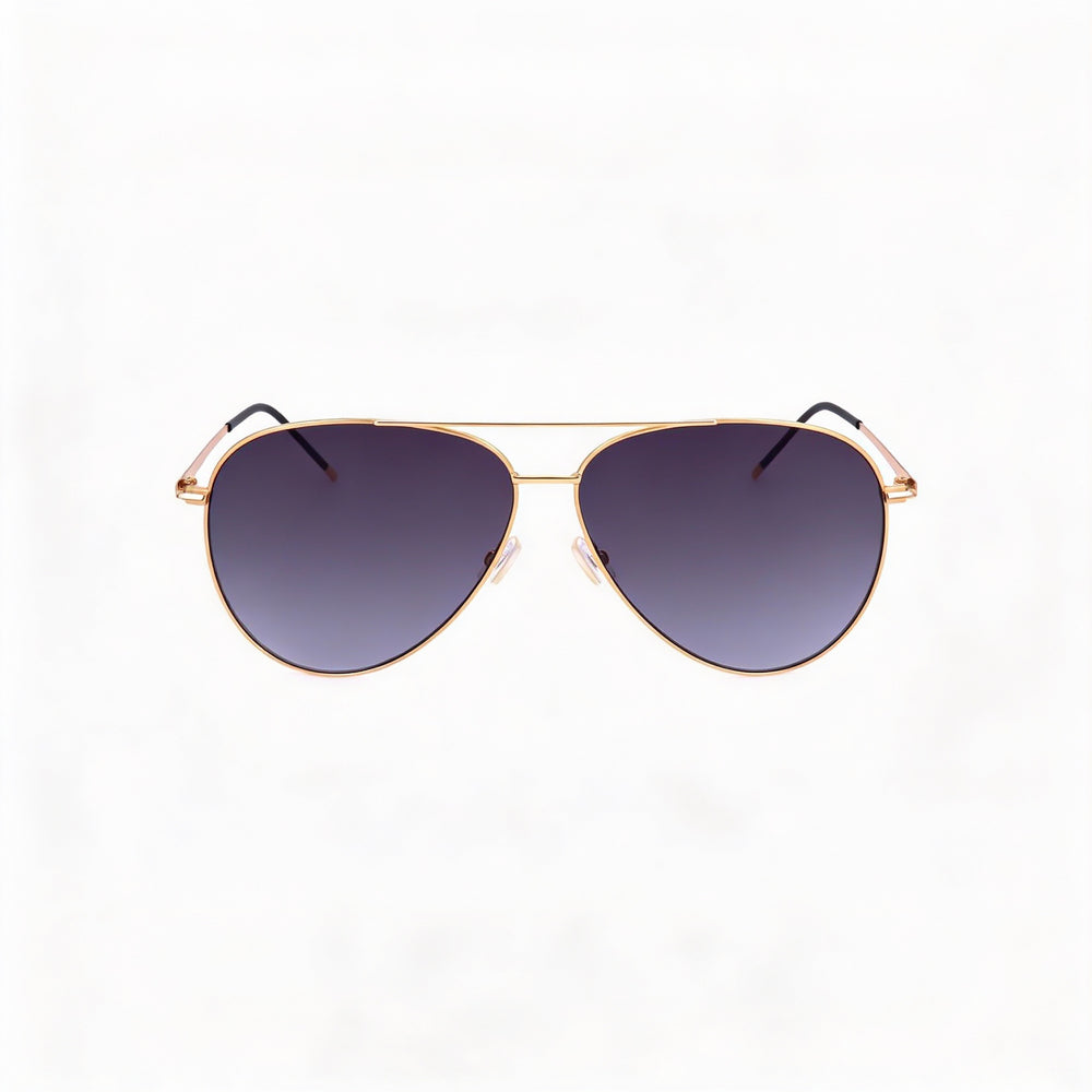 Gafas de sol Hugo Boss Classic para mujer, de acero inoxidable en oro rosa, sin polarizar, color gris oscuro, 60 mm