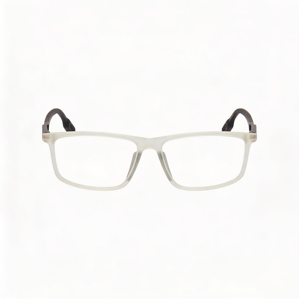 Adidas Gafas de Hombre Casuales Brillantes Grises Montura de Plástico Lente Transparente No Polarizadas 55-15-145