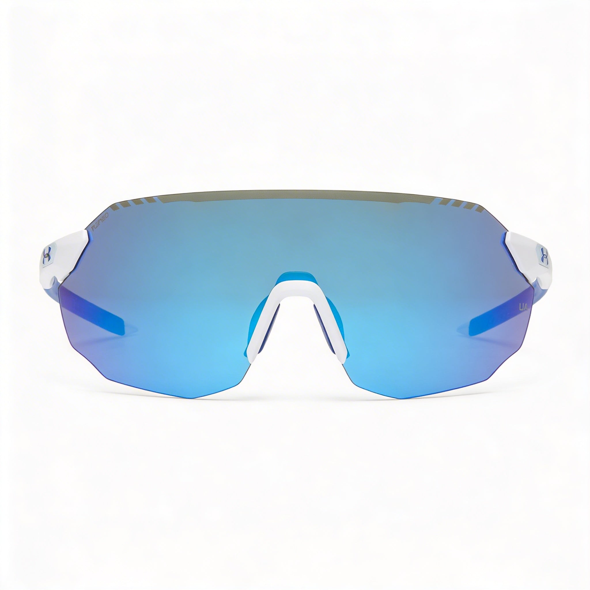 Gafas de sol Under Armour Square Sporty de policarbonato UA TUNED de béisbol azul no polarizadas con protección UV, blanco mate, azul, 99mm, Photo 2